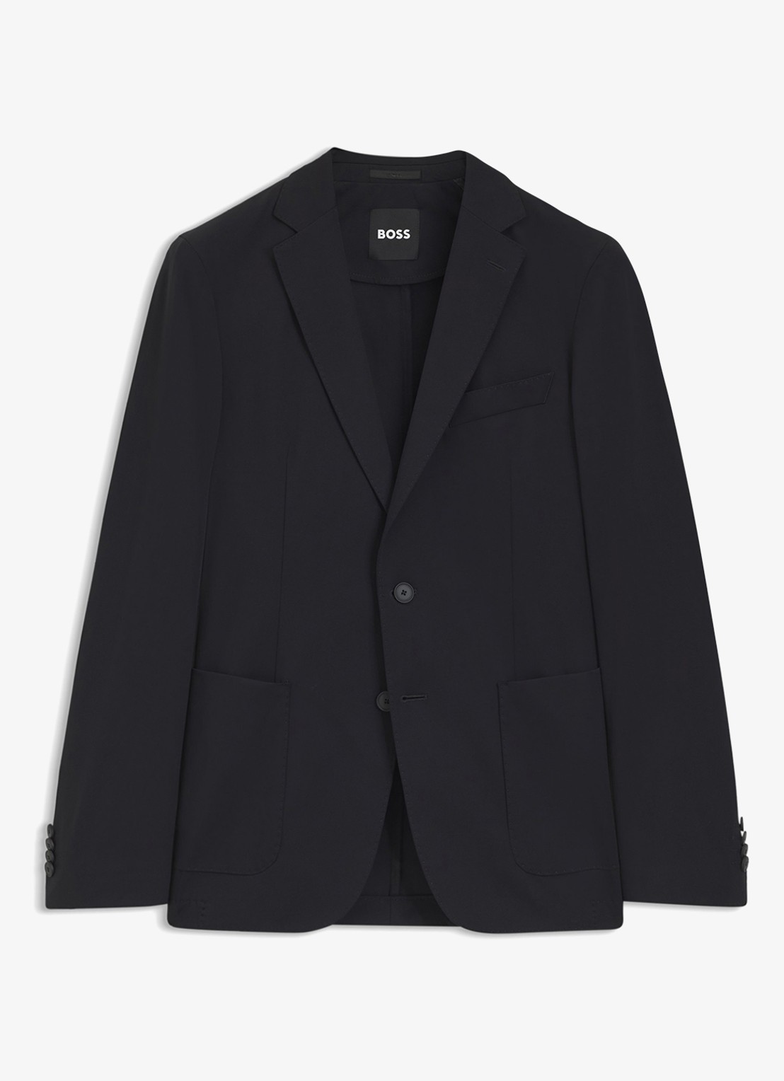 BOSS Slim fit colbert met borstzak - voorkant zwart