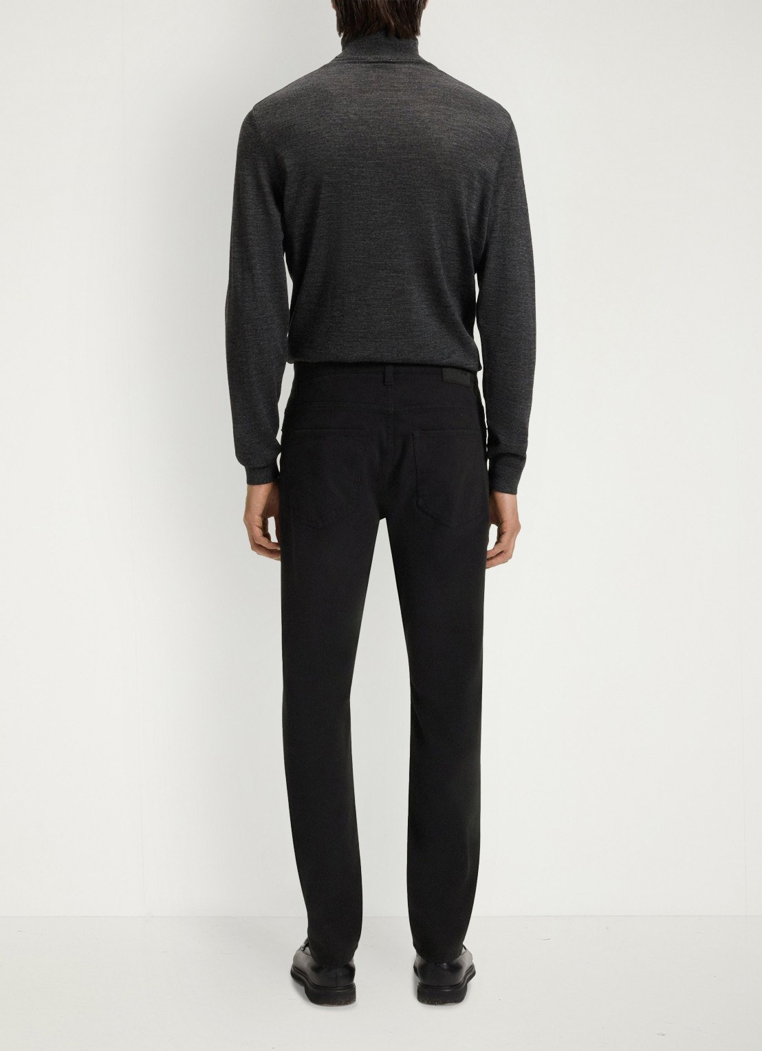 BOSS Slim-fit Delaware-broek van katoenen gabardine met stretch - achterkant zwart