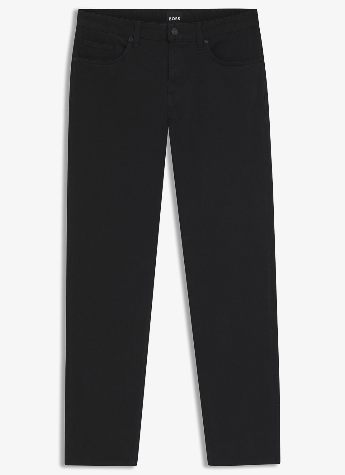 BOSS Slim-fit Delaware-broek van katoenen gabardine met stretch - voorkant 2 zwart