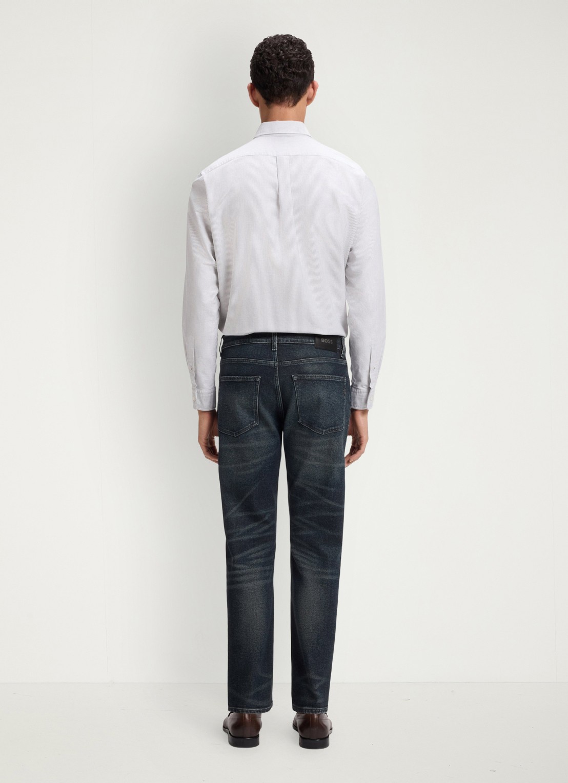 BOSS Slim fit jeans in katoenblend - achterkant 4 denim
