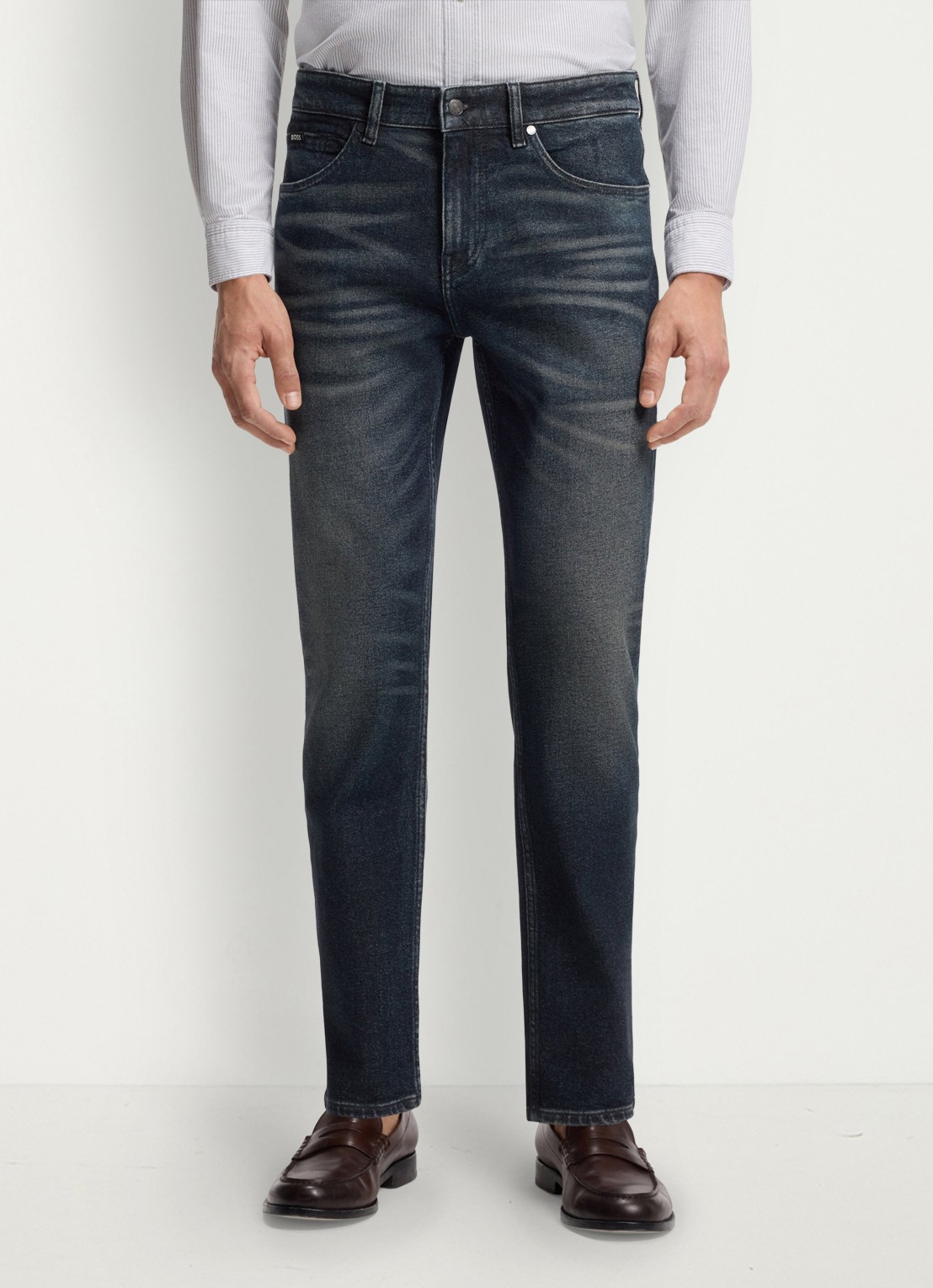 BOSS Slim fit jeans in katoenblend - detail denim