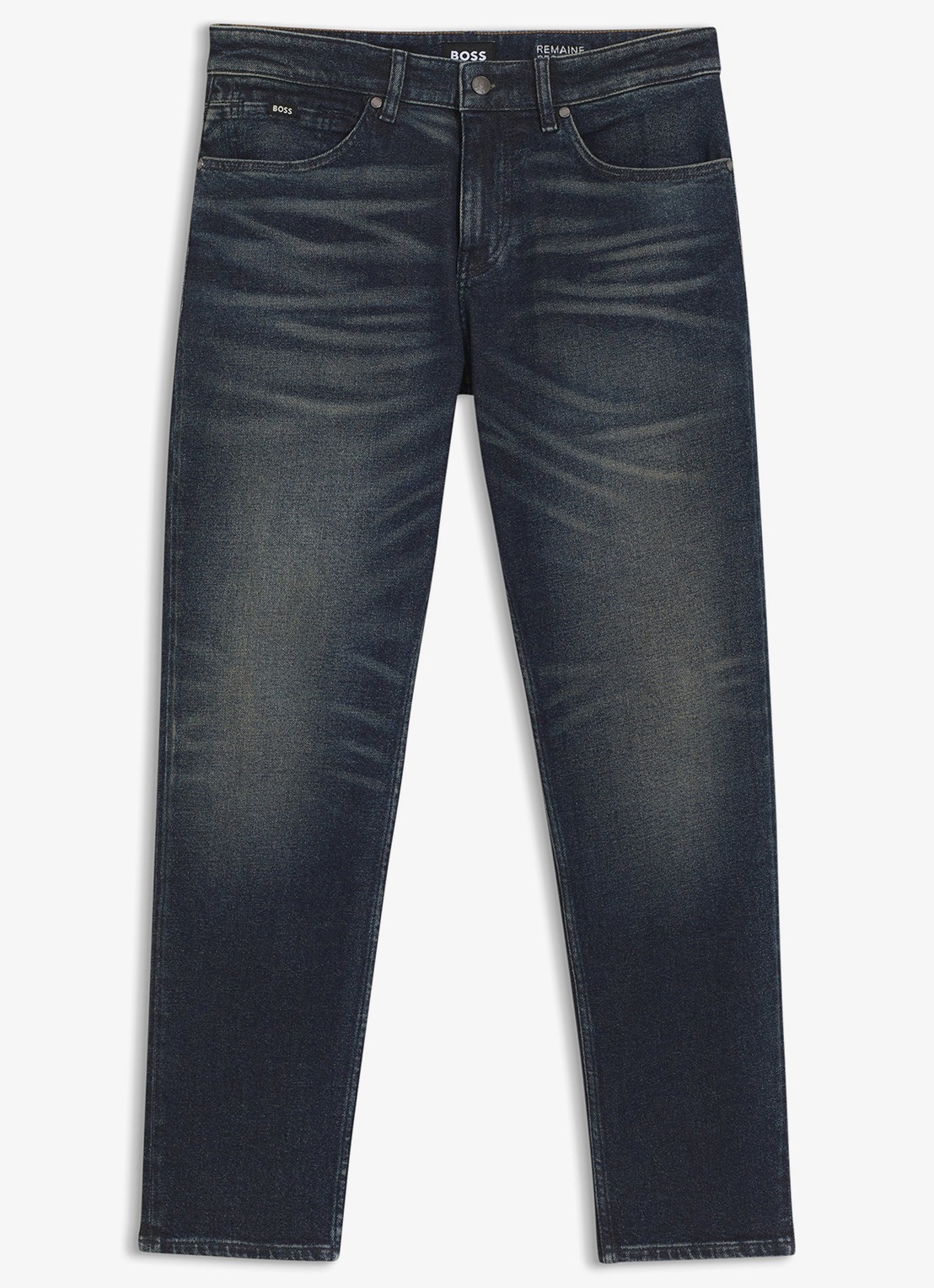 BOSS Slim fit jeans in katoenblend - voorkant 5 denim