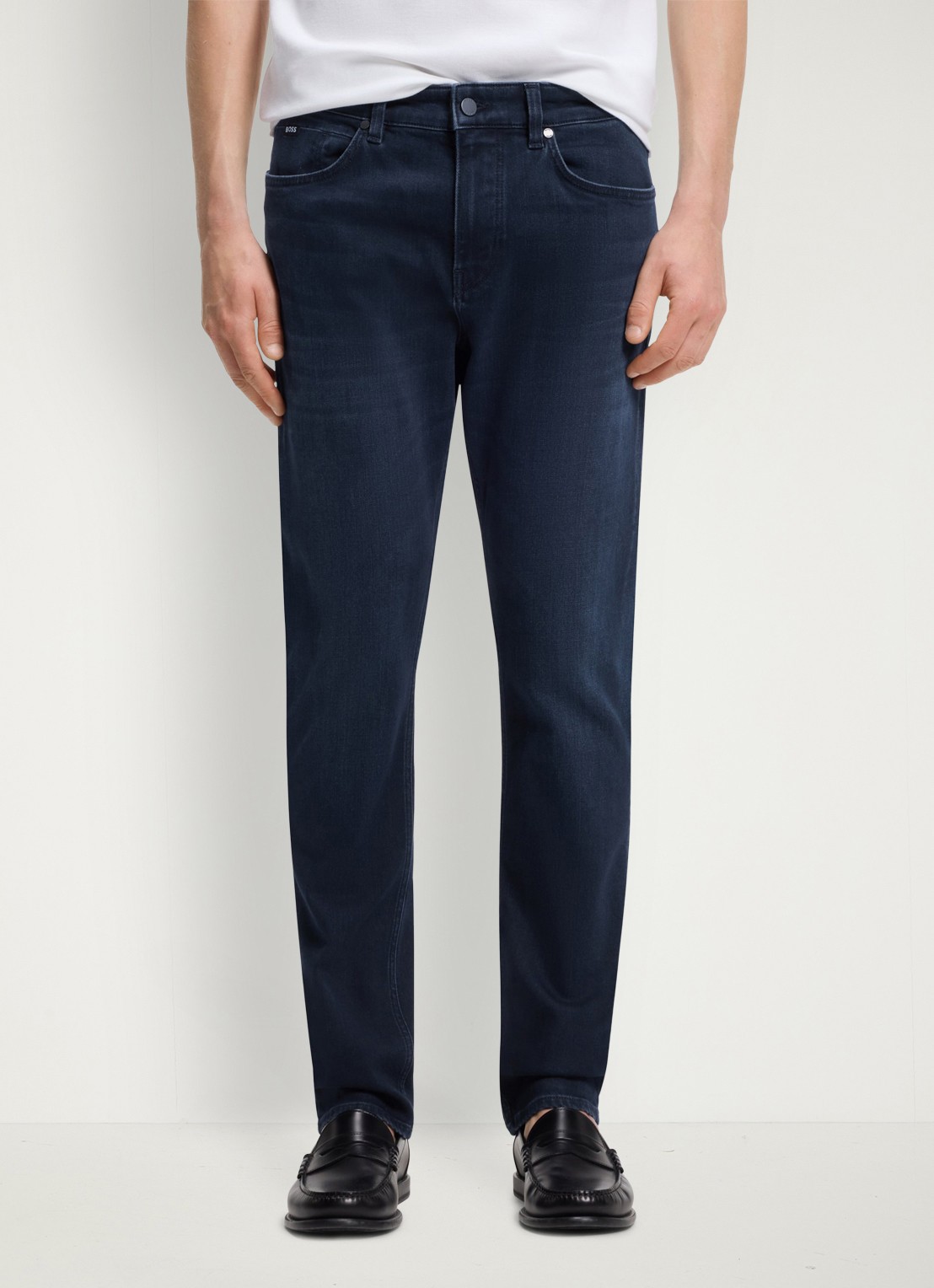 BOSS Slim fit jeans in katoenblend - detail 3 dark blue-403 / blauw