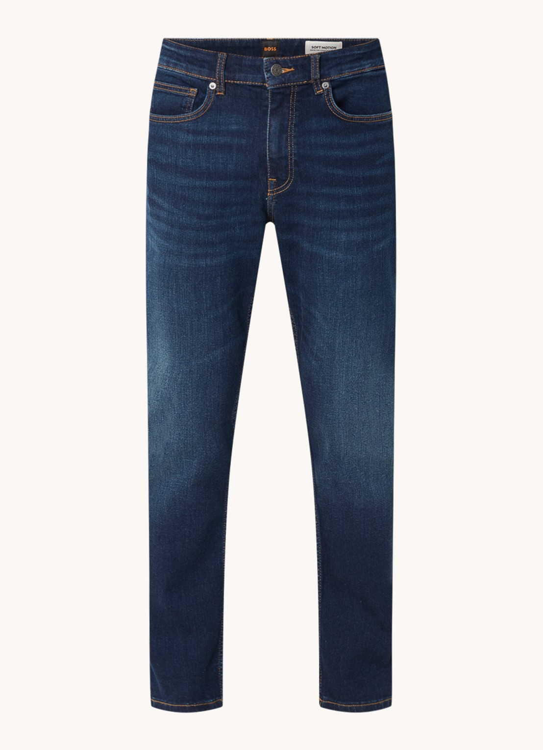 BOSS Slim fit jeans met donkere wassing - voorkant 2 indigo
