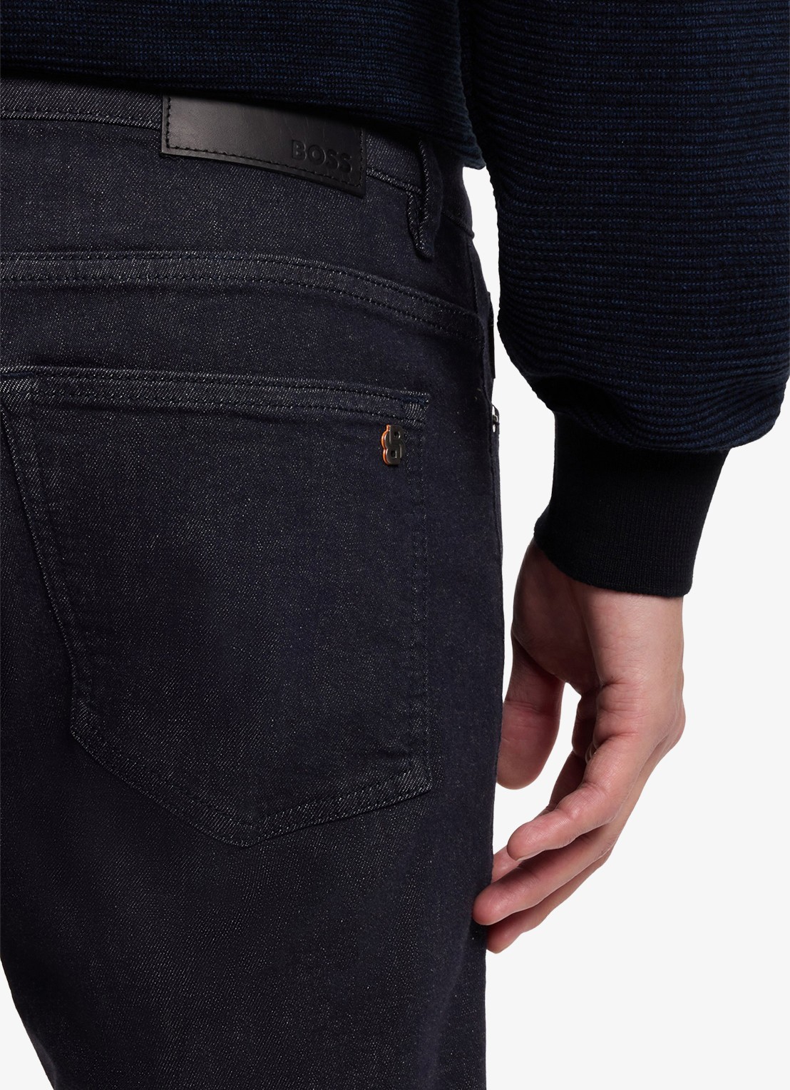 BOSS Slim fit jeans met steekzakken - achterkant 6 donkergrijs