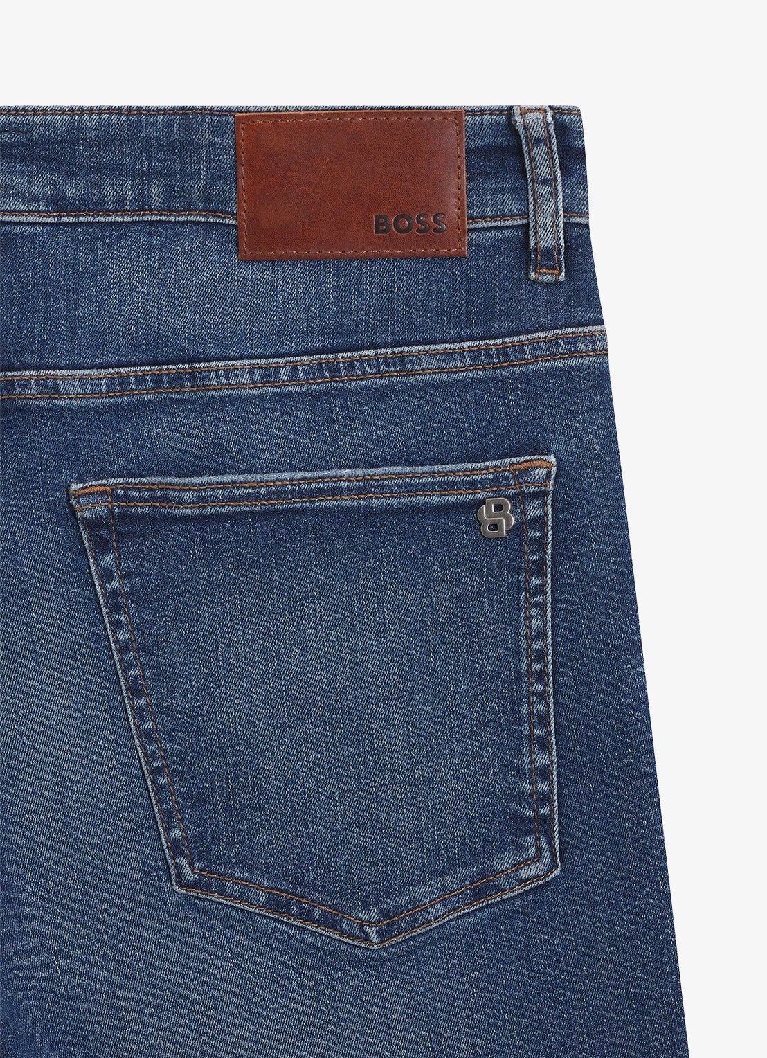 BOSS Slim fit jeans met steekzakken - detail 6 donkerblauw