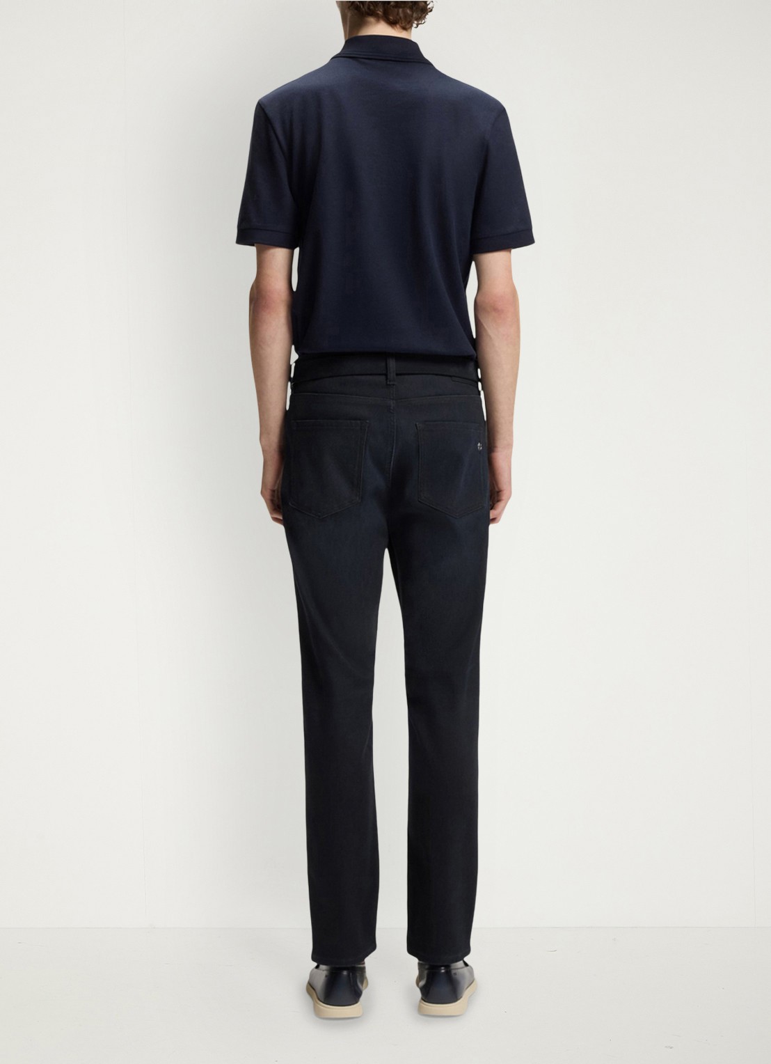 BOSS Slim fit jeans met steekzakken - achterkant 4 donkerblauw