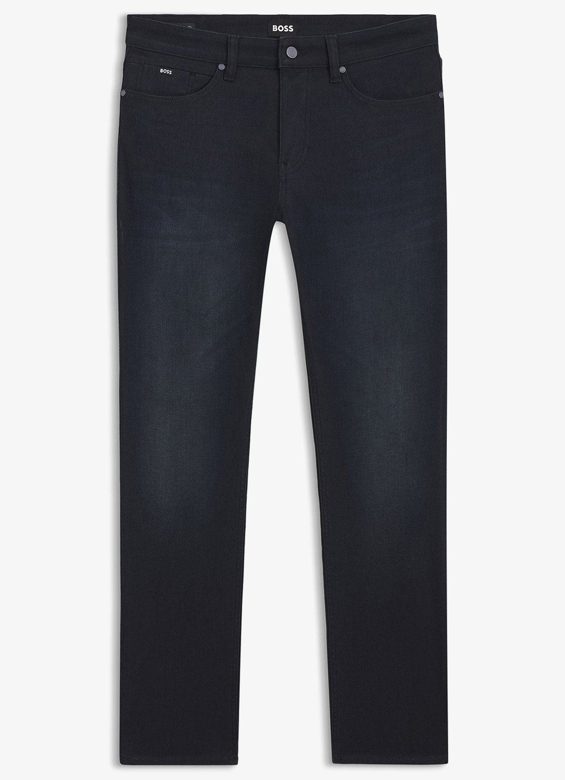 BOSS Slim fit jeans met steekzakken - voorkant 5 donkerblauw