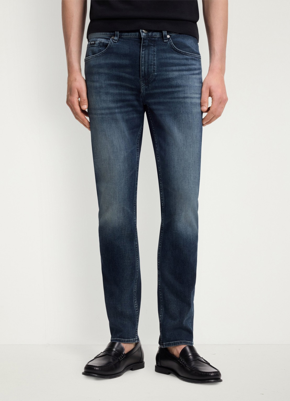 BOSS Slim fit jeans met steekzakken - detail bright blue-435 / blauw
