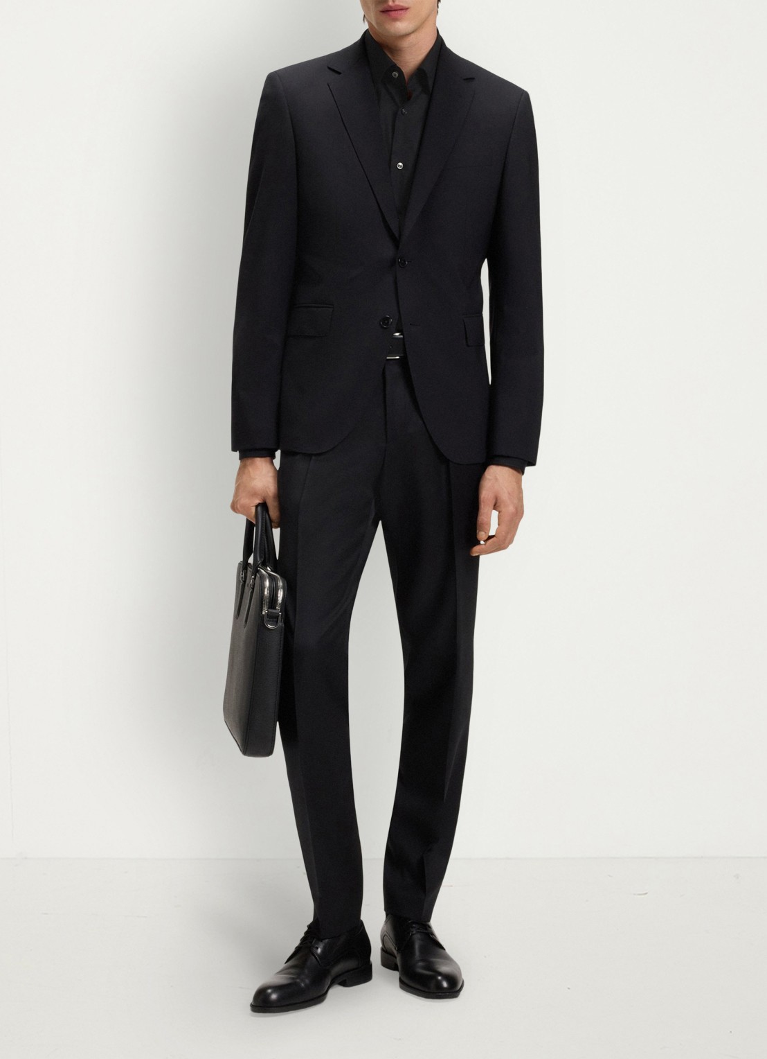BOSS Slim-fit overhemd in gemakkelijk te strijken katoenen popeline met stretch - voorkant 3 black-001 / zwart