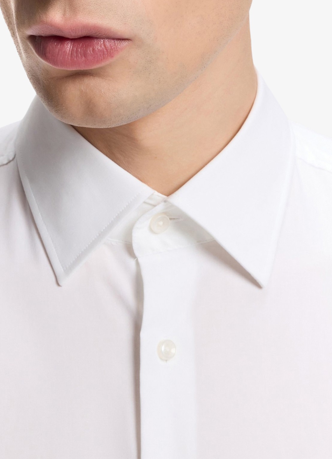 BOSS Slim-fit overhemd in gemakkelijk te strijken katoenen popeline met stretch - detail 4 white-100 / wit