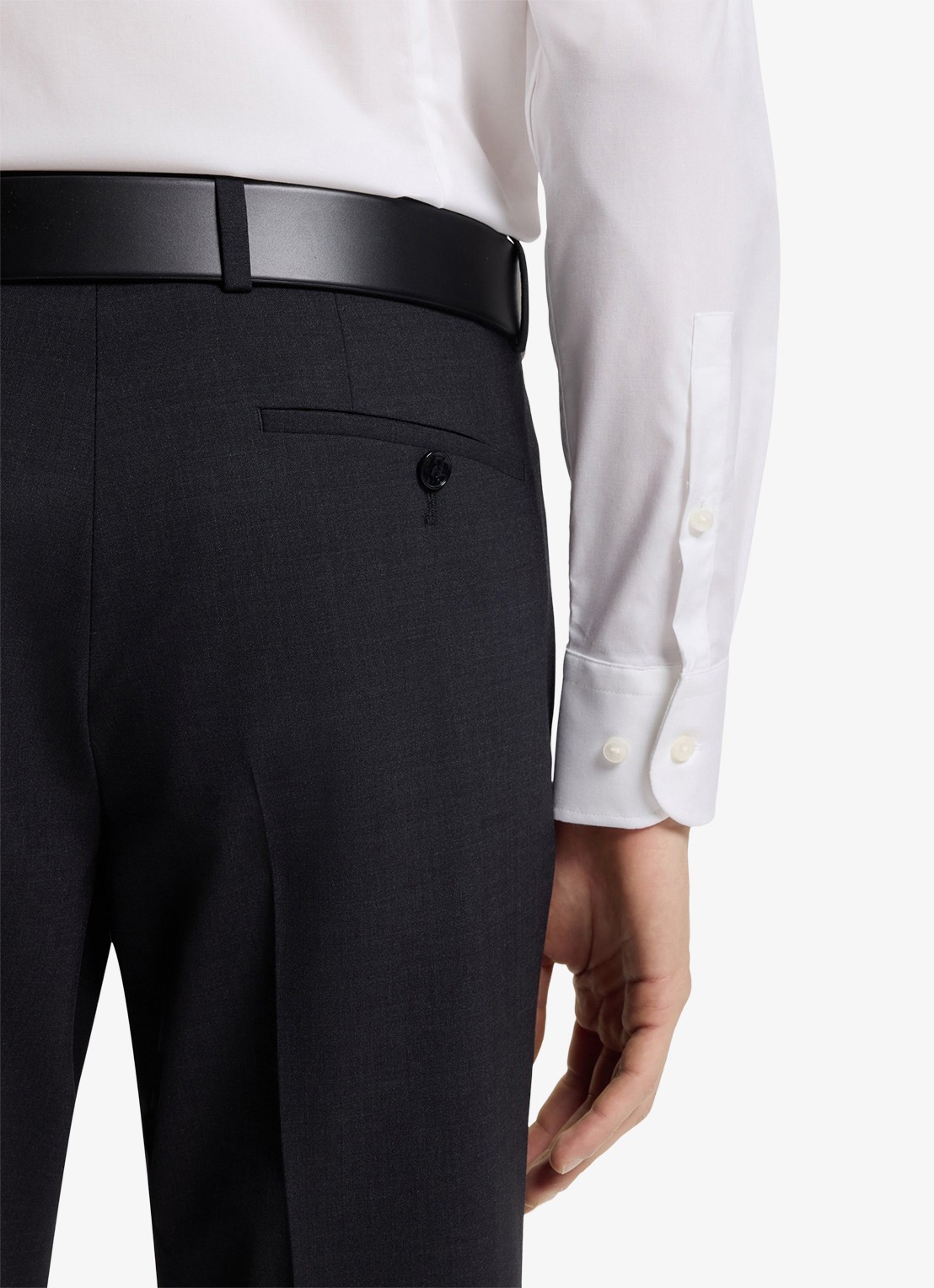 BOSS Slim-fit overhemd in gemakkelijk te strijken katoenen popeline met stretch - detail 5 white-100 / wit