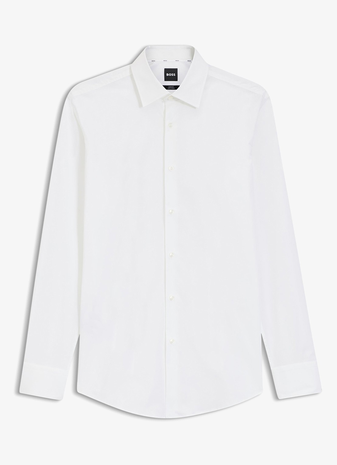 BOSS Slim-fit overhemd in gemakkelijk te strijken katoenen popeline met stretch - voorkant white-100 / wit