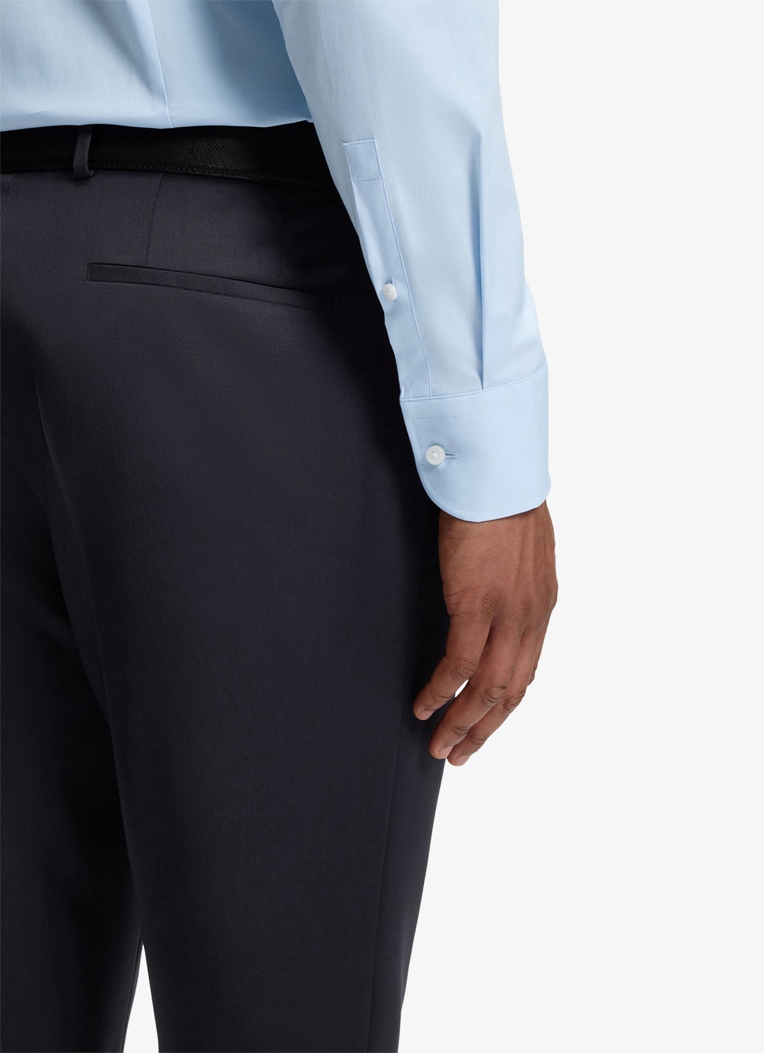 BOSS Slim-fit overhemd in gemakkelijk te strijken katoenen popeline met stretch - detail 3 light/pastel blue-452 / blauw