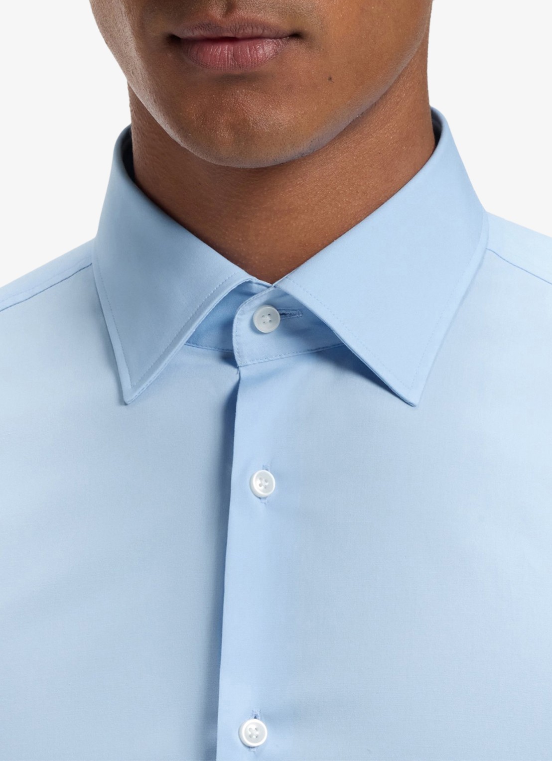 BOSS Slim-fit overhemd in gemakkelijk te strijken katoenen popeline met stretch - detail 4 light/pastel blue-452 / blauw
