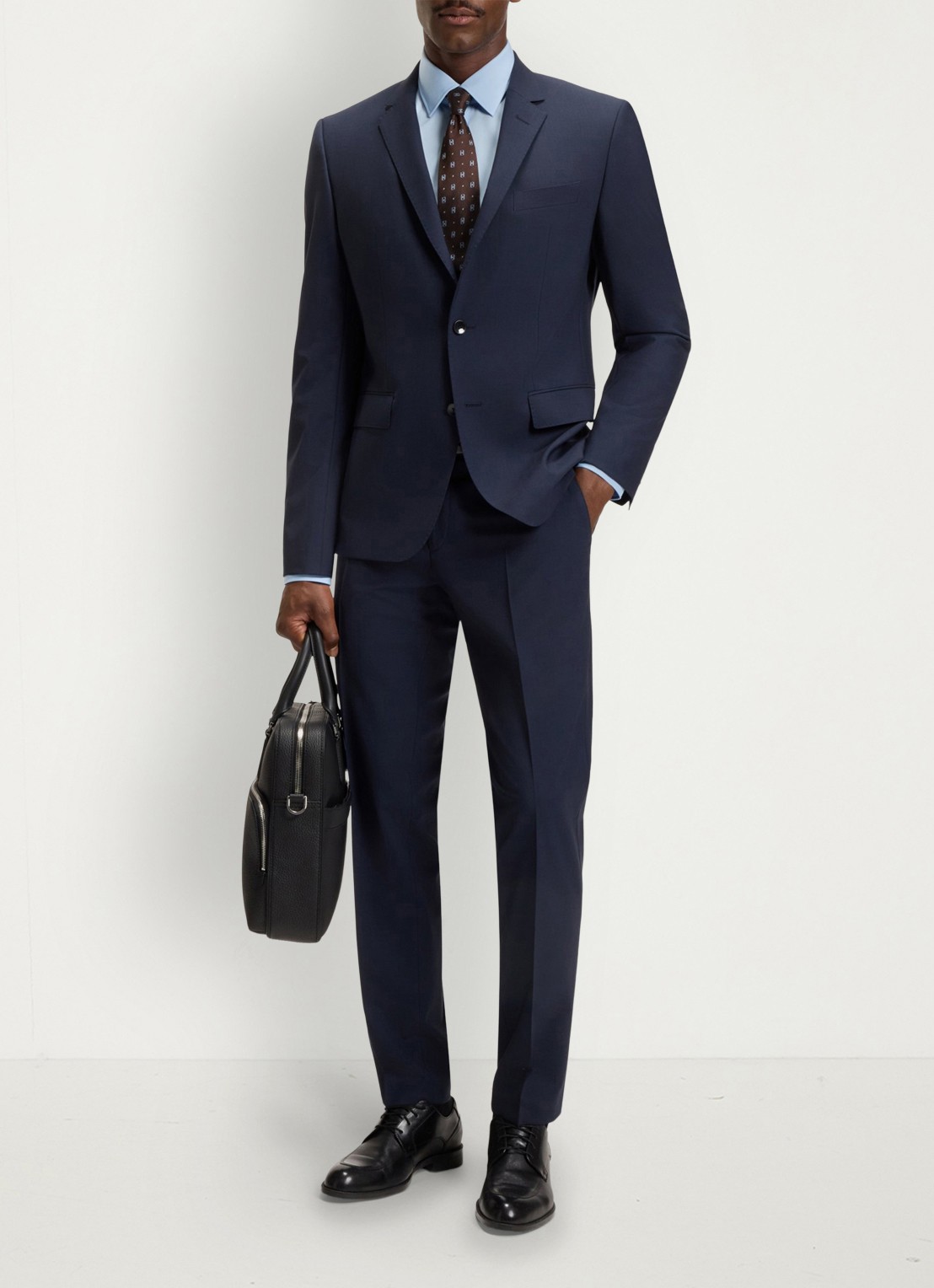 BOSS Slim-fit overhemd in gemakkelijk te strijken katoenen popeline met stretch - voorkant 5 light/pastel blue-452 / blauw