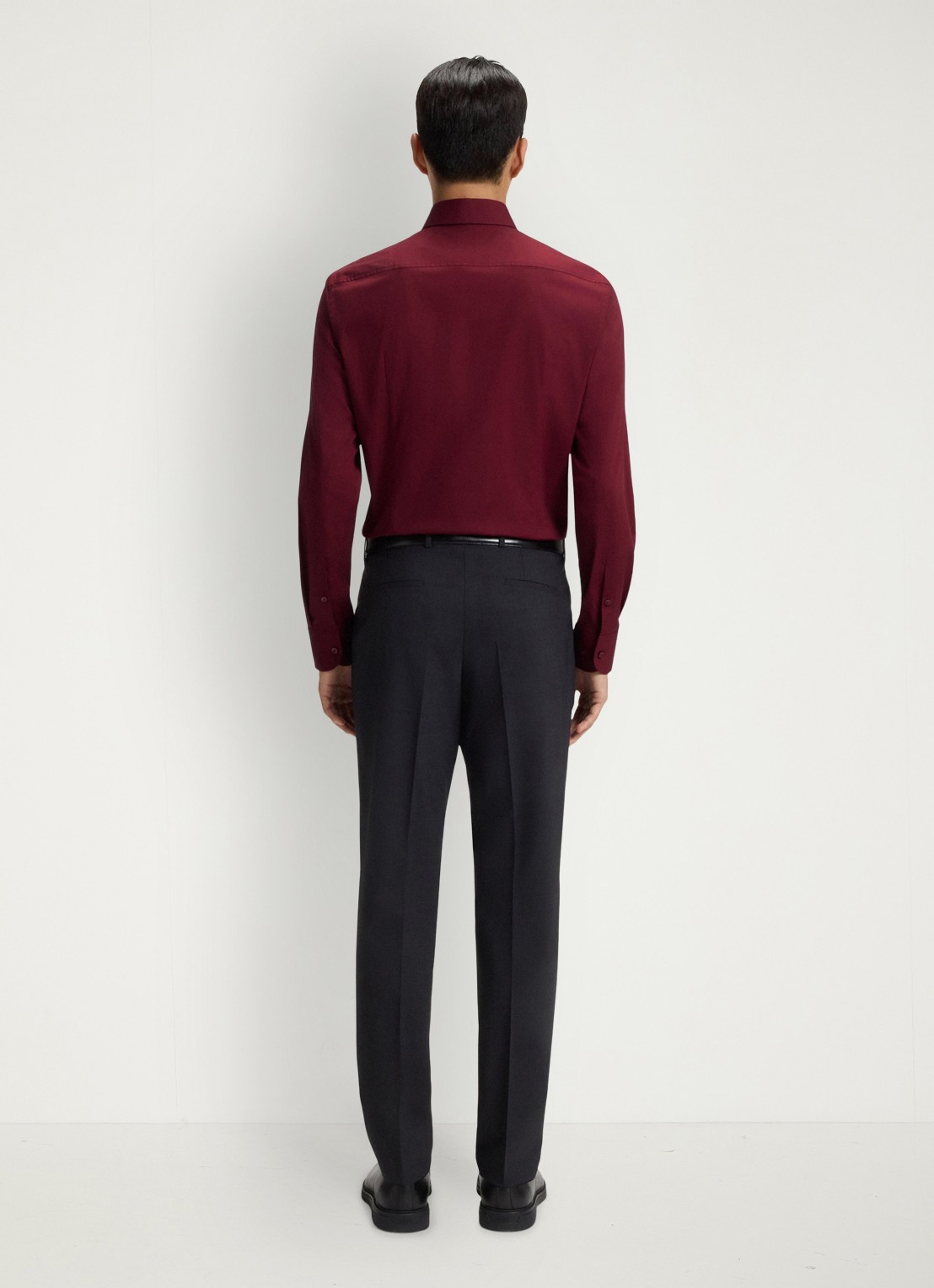 BOSS Slim-fit overhemd in gemakkelijk te strijken katoenen popeline met stretch - achterkant dark red-602 / rood