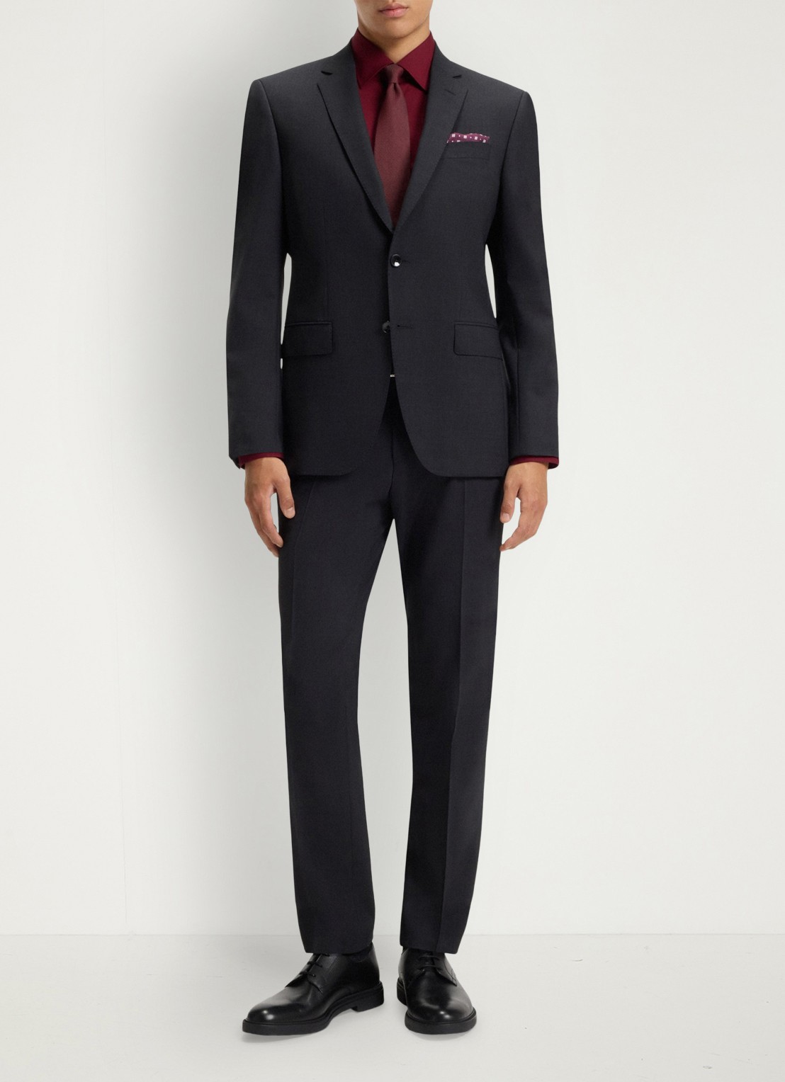 BOSS Slim-fit overhemd in gemakkelijk te strijken katoenen popeline met stretch - voorkant 6 dark red-602 / rood