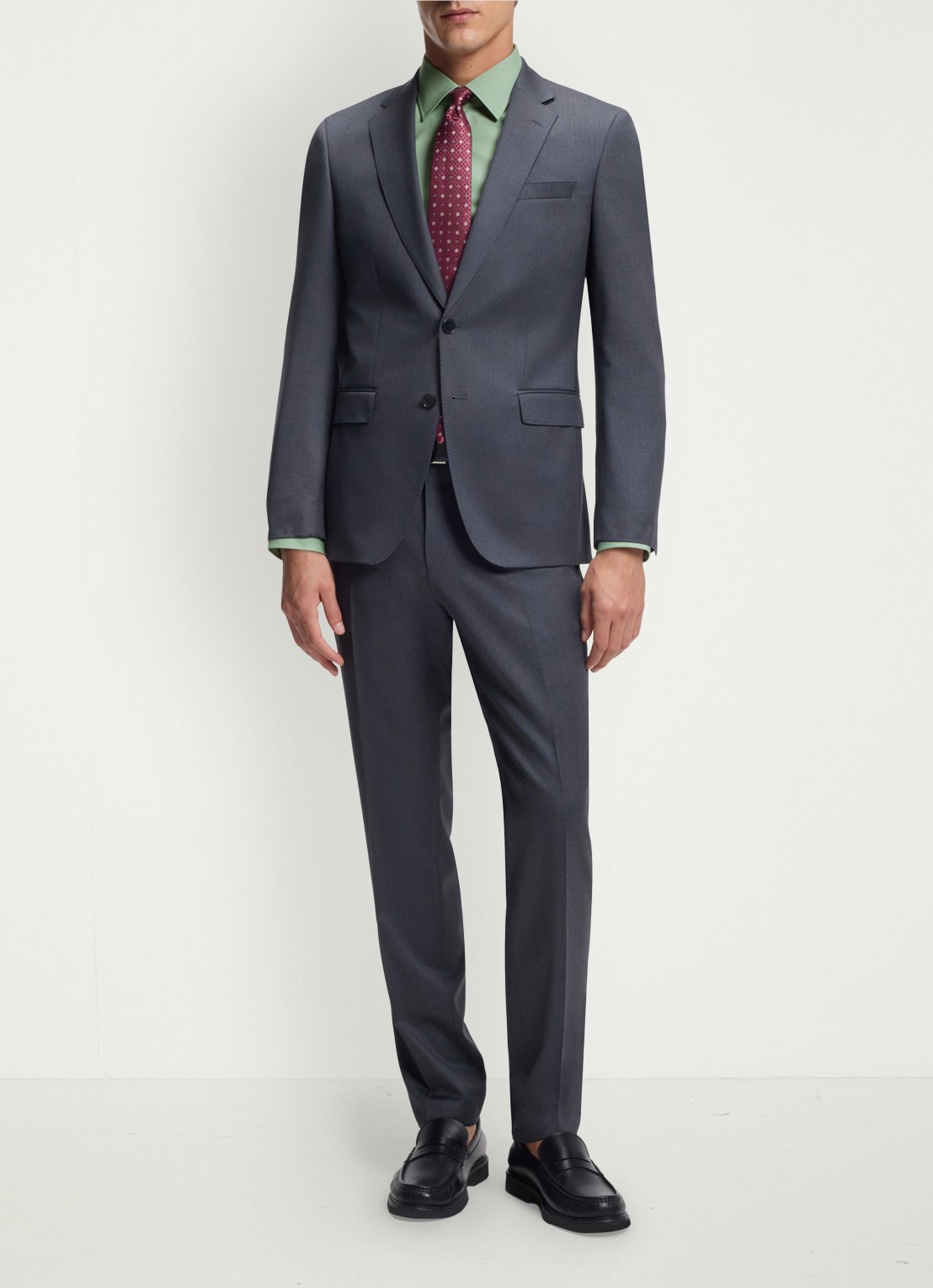 BOSS Slim-fit overhemd in gemakkelijk te strijken katoenen popeline met stretch - voorkant 3 open green-373 / groen