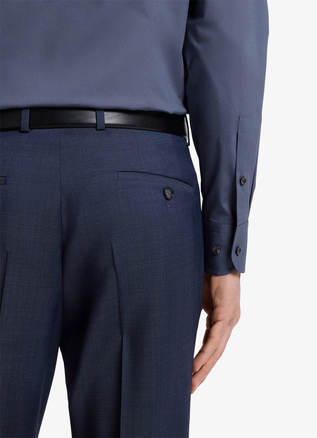 BOSS Slim-fit overhemd in gemakkelijk te strijken katoenen popeline met stretch - detail 6 open blue-466 / blauw