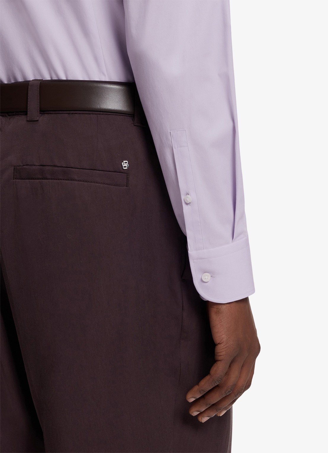 BOSS Slim-fit overhemd in gemakkelijk te strijken katoenen popeline met stretch - detail 4 light/pastel purple-533 / paars