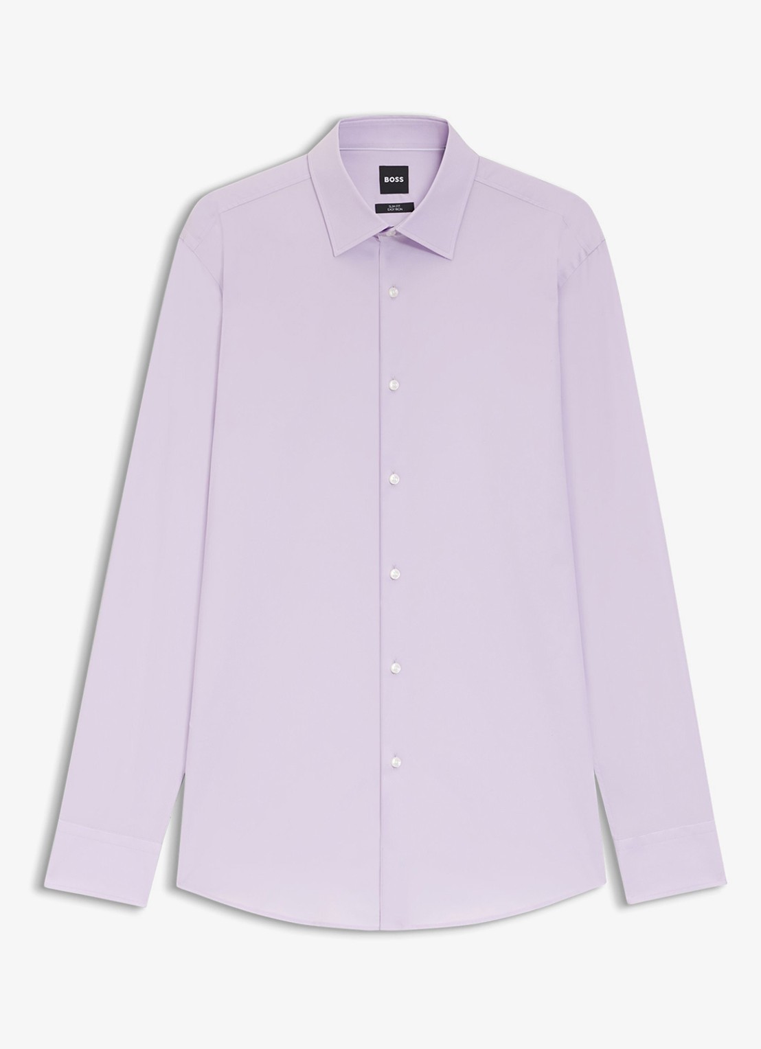 BOSS Slim-fit overhemd in gemakkelijk te strijken katoenen popeline met stretch - voorkant 5 light/pastel purple-533 / paars