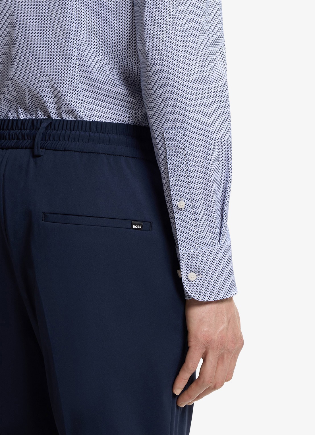 BOSS Slim fit overhemd met grafische print - detail 6 light/pastel blue-452 / lichtblauw