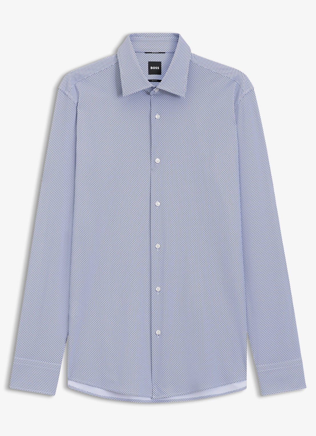 BOSS Slim fit overhemd met grafische print - voorkant light/pastel blue-452 / lichtblauw