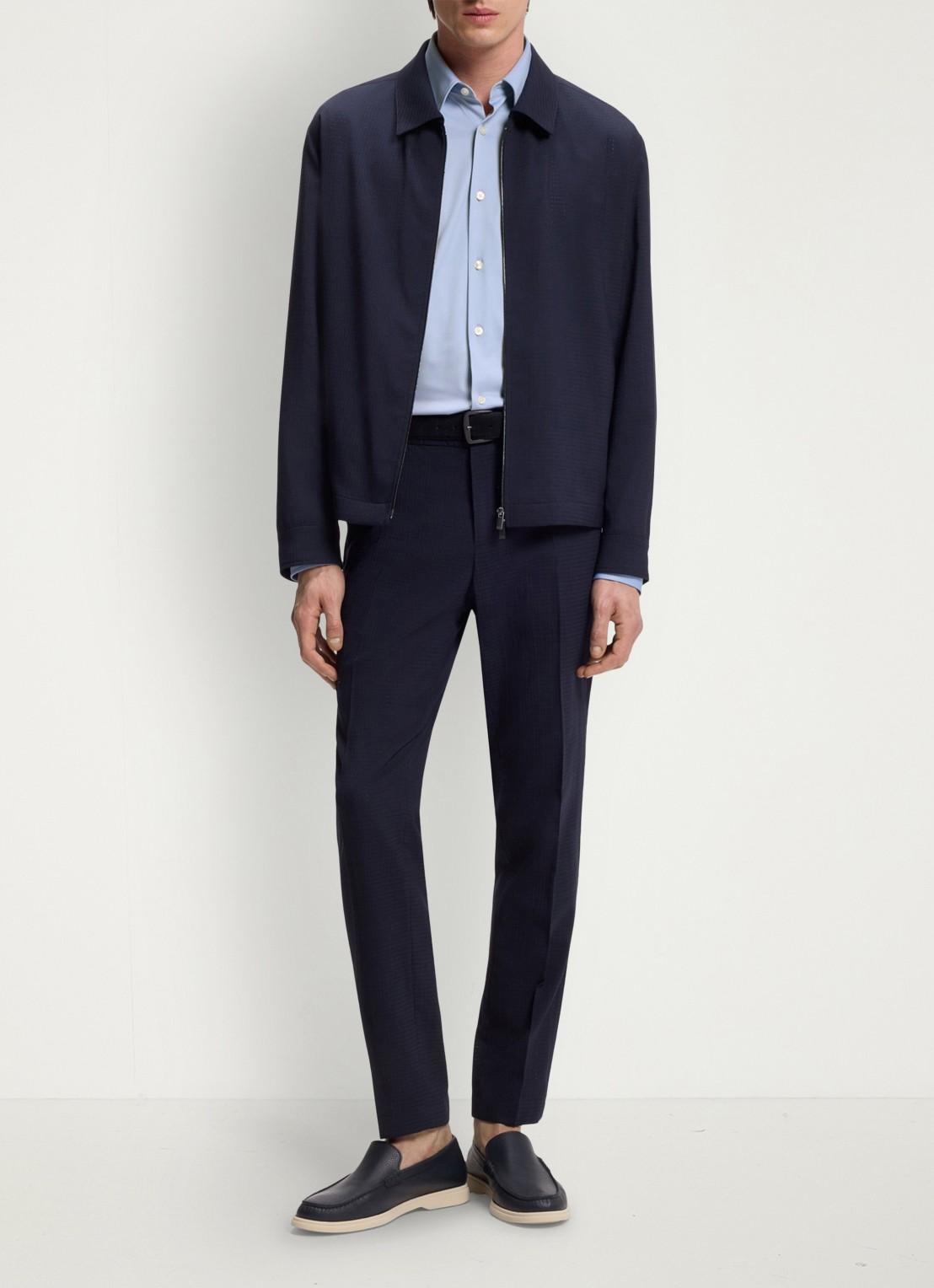 BOSS Slim fit overhemd met kent kraag - voorkant 3 lichtblauw