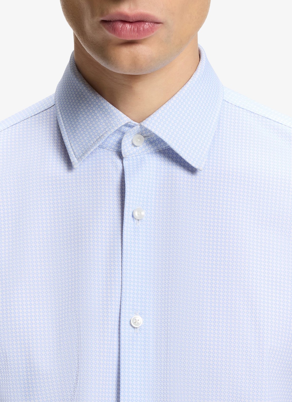 BOSS Slim fit overhemd met kent kraag - detail 3 lichtblauw