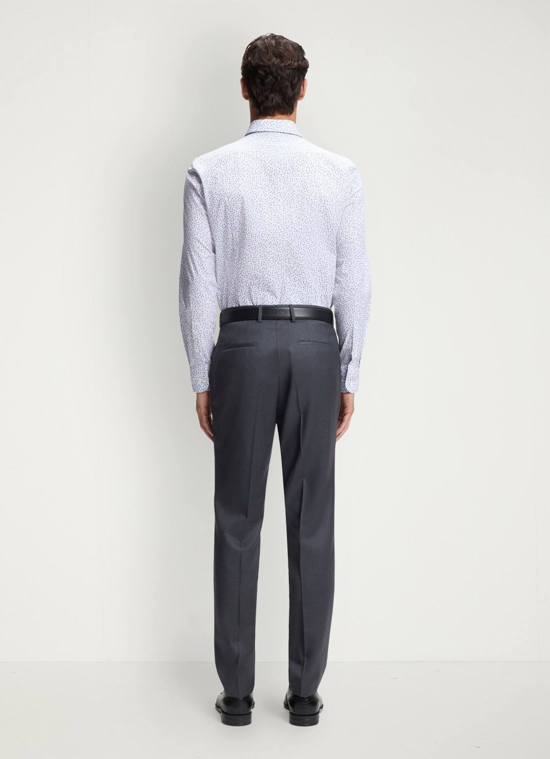 BOSS Slim fit overhemd met print - achterkant 4 middenblauw