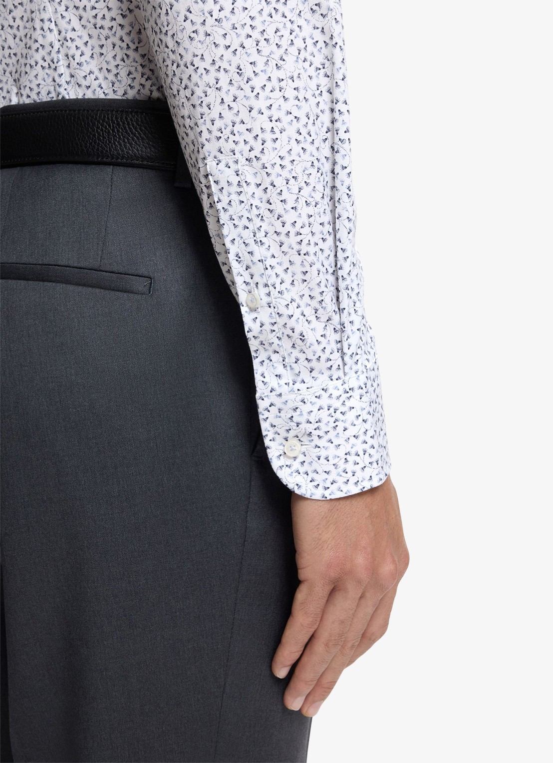 BOSS Slim fit overhemd met print - detail 3 middenblauw