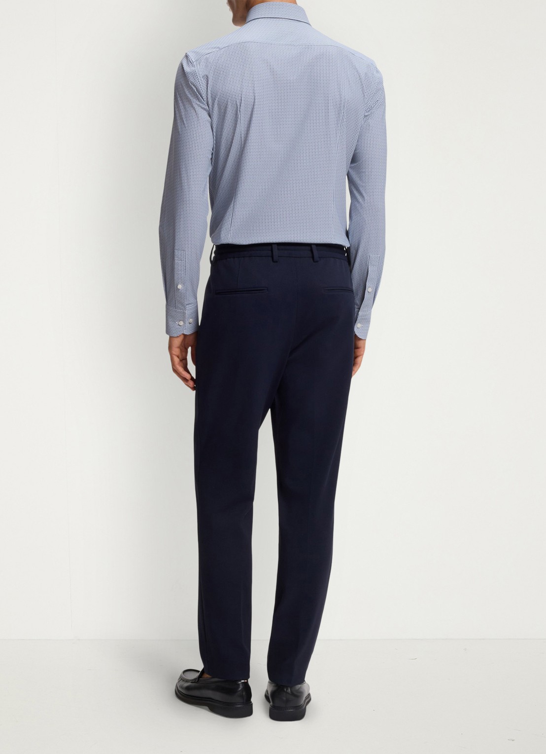 BOSS Slim fit overhemd met print - achterkant donkerblauw