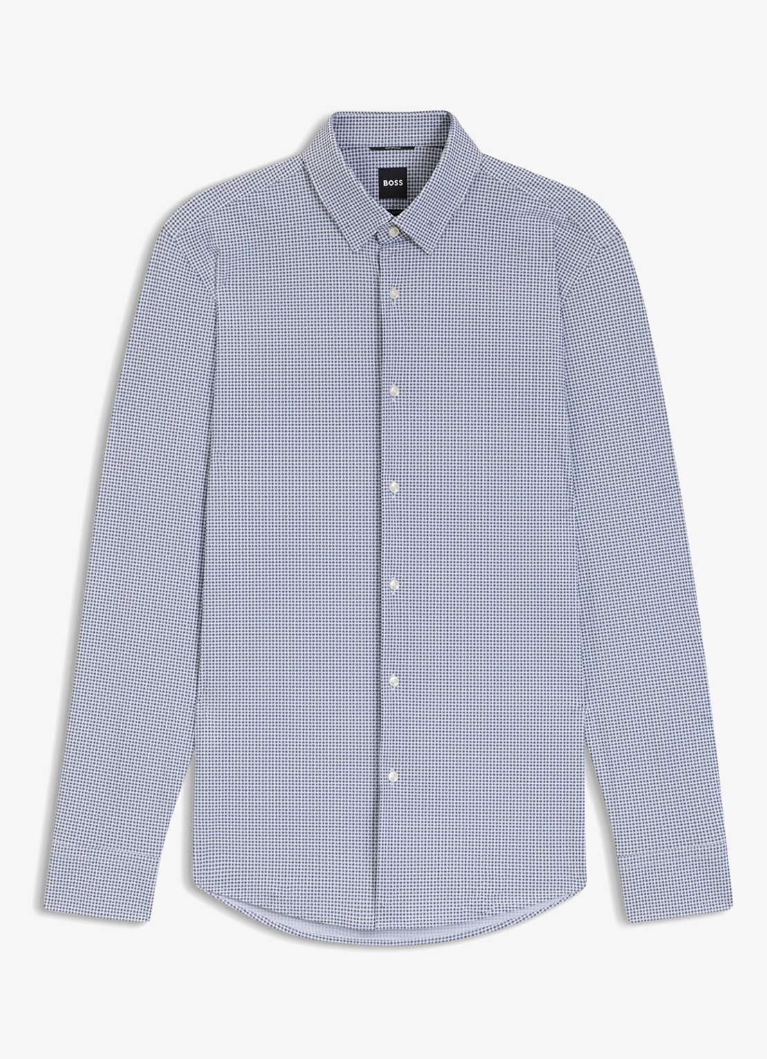 BOSS Slim fit overhemd met print - voorkant 5 donkerblauw