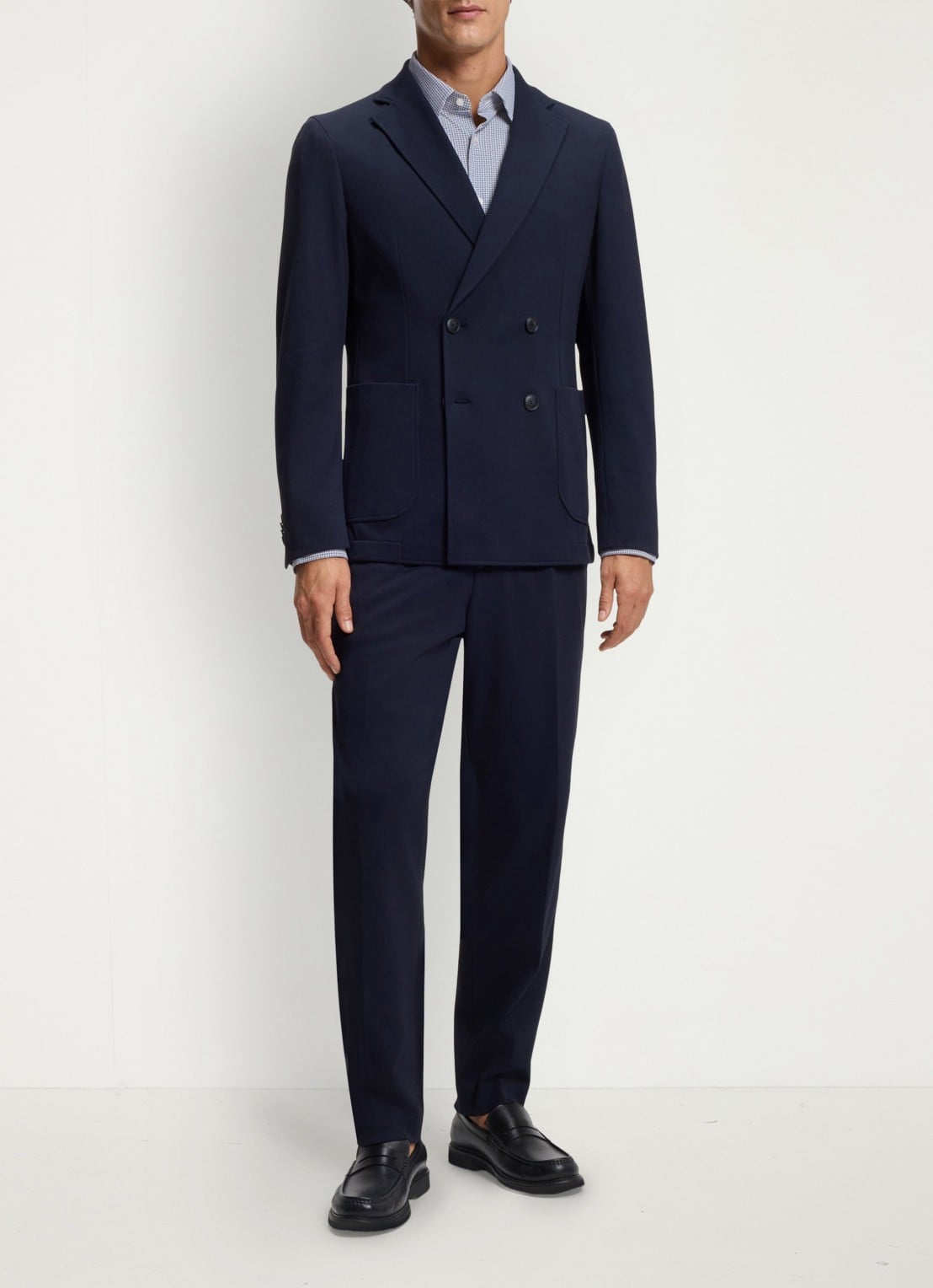 BOSS Slim fit overhemd met print - voorkant 6 donkerblauw