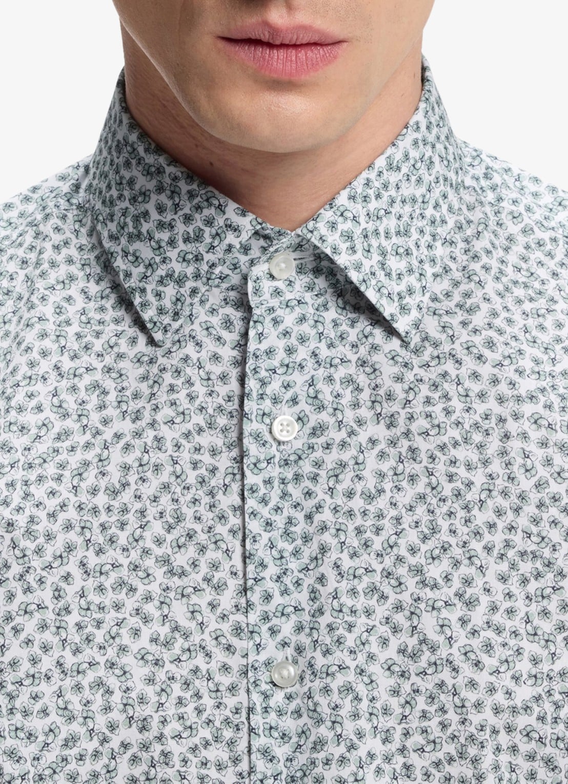 BOSS Slim fit overhemd met print - detail 5 groen