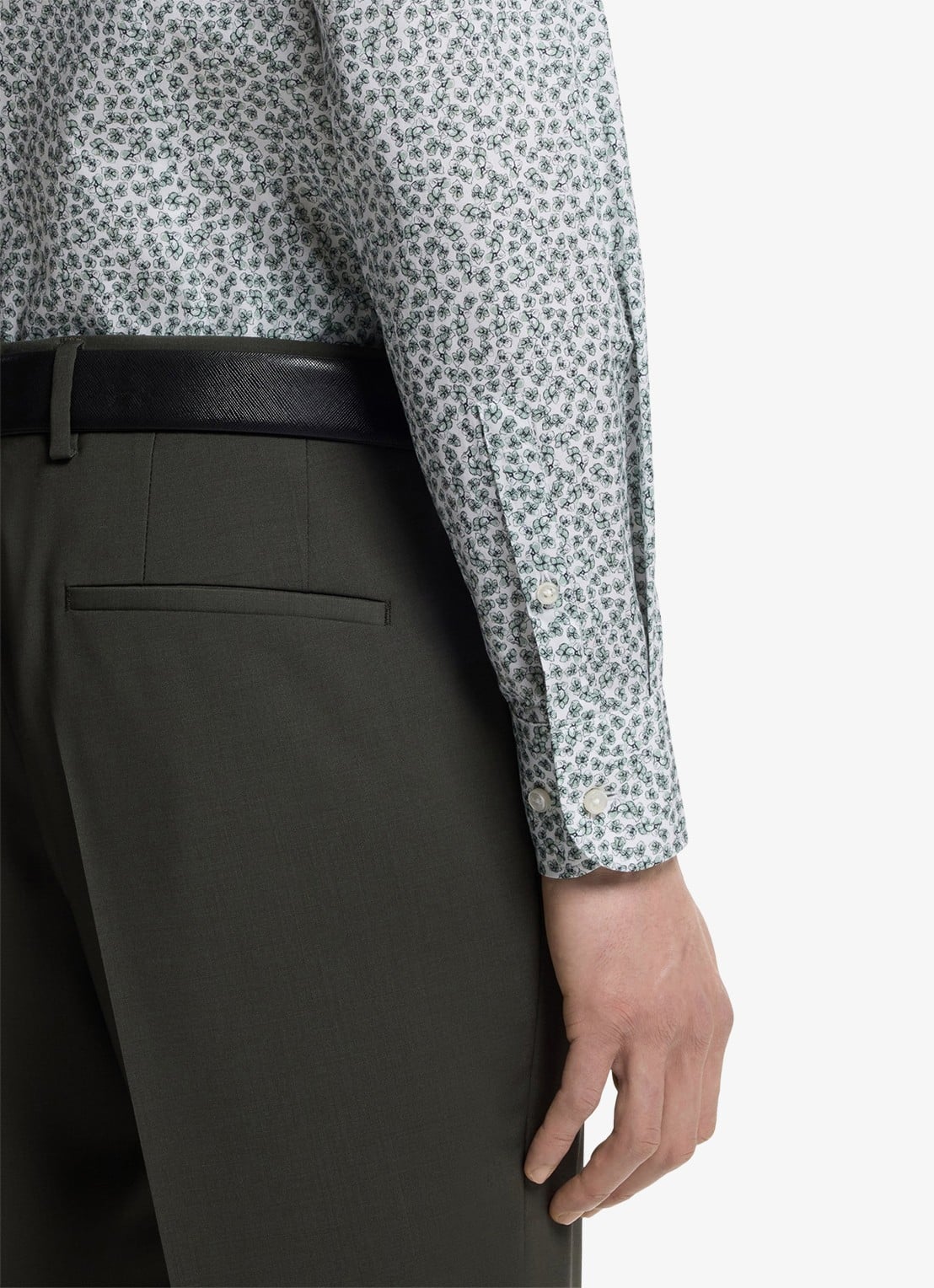BOSS Slim fit overhemd met print - detail 6 groen