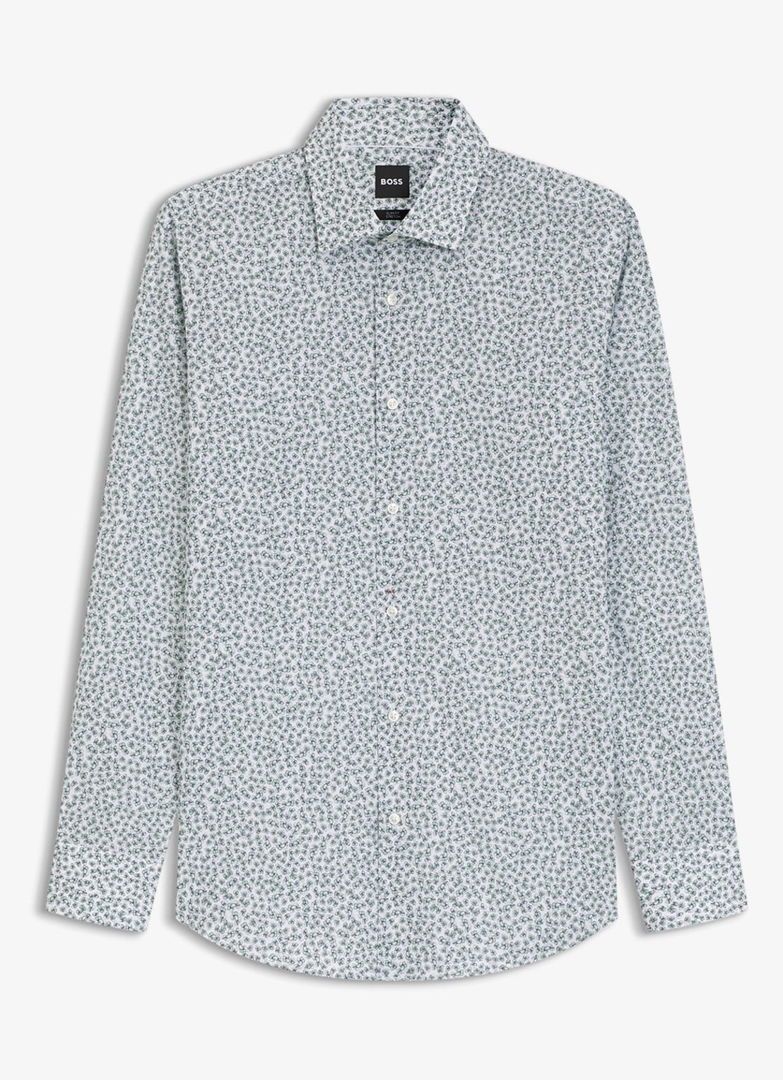 BOSS Slim fit overhemd met print - voorkant 2 groen