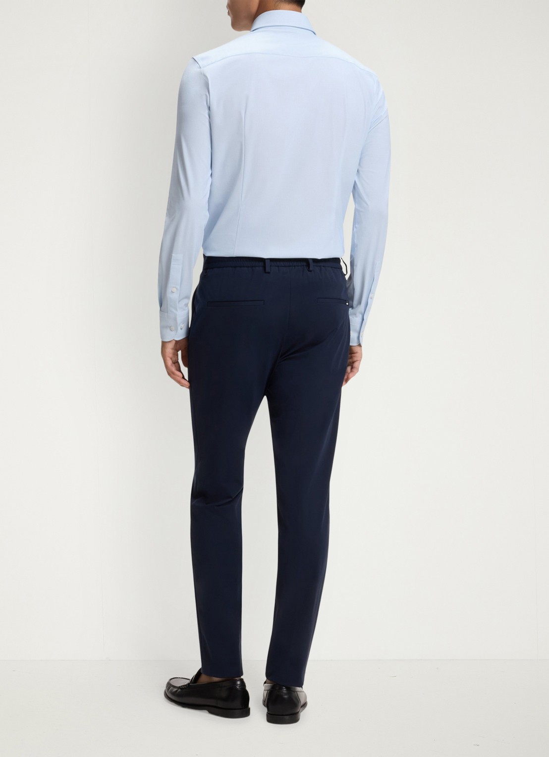 BOSS Slim fit overhemd met ruit dessin - achterkant 4 lichtblauw
