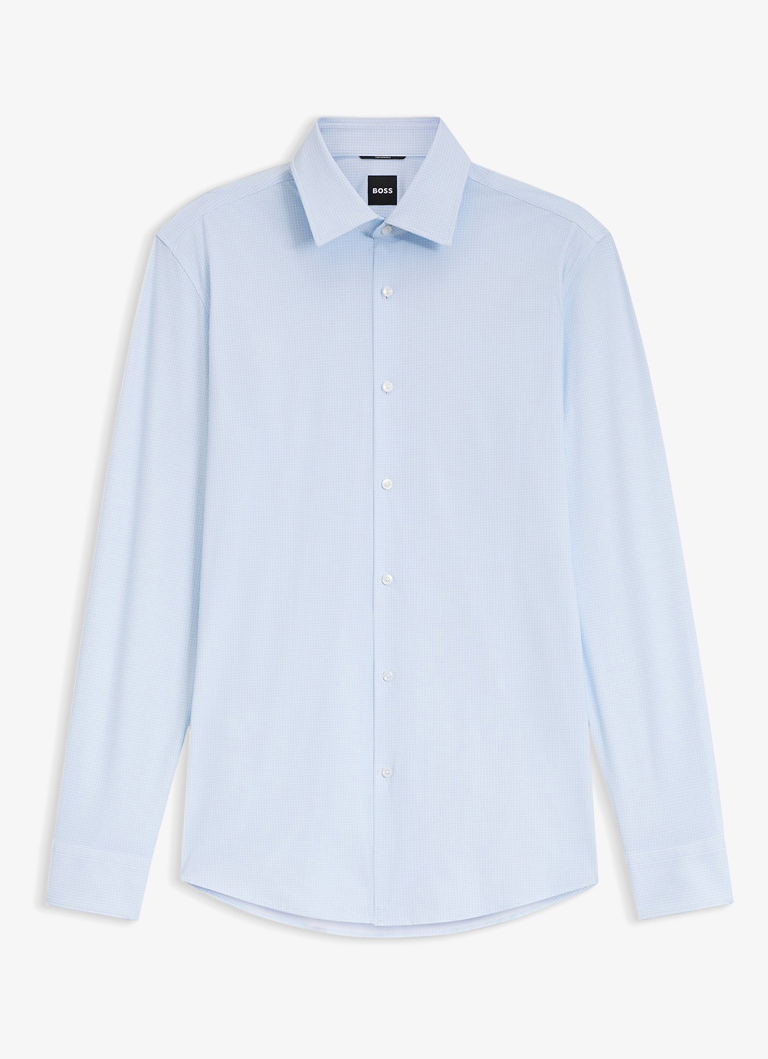 BOSS Slim fit overhemd met ruit dessin - voorkant 5 lichtblauw