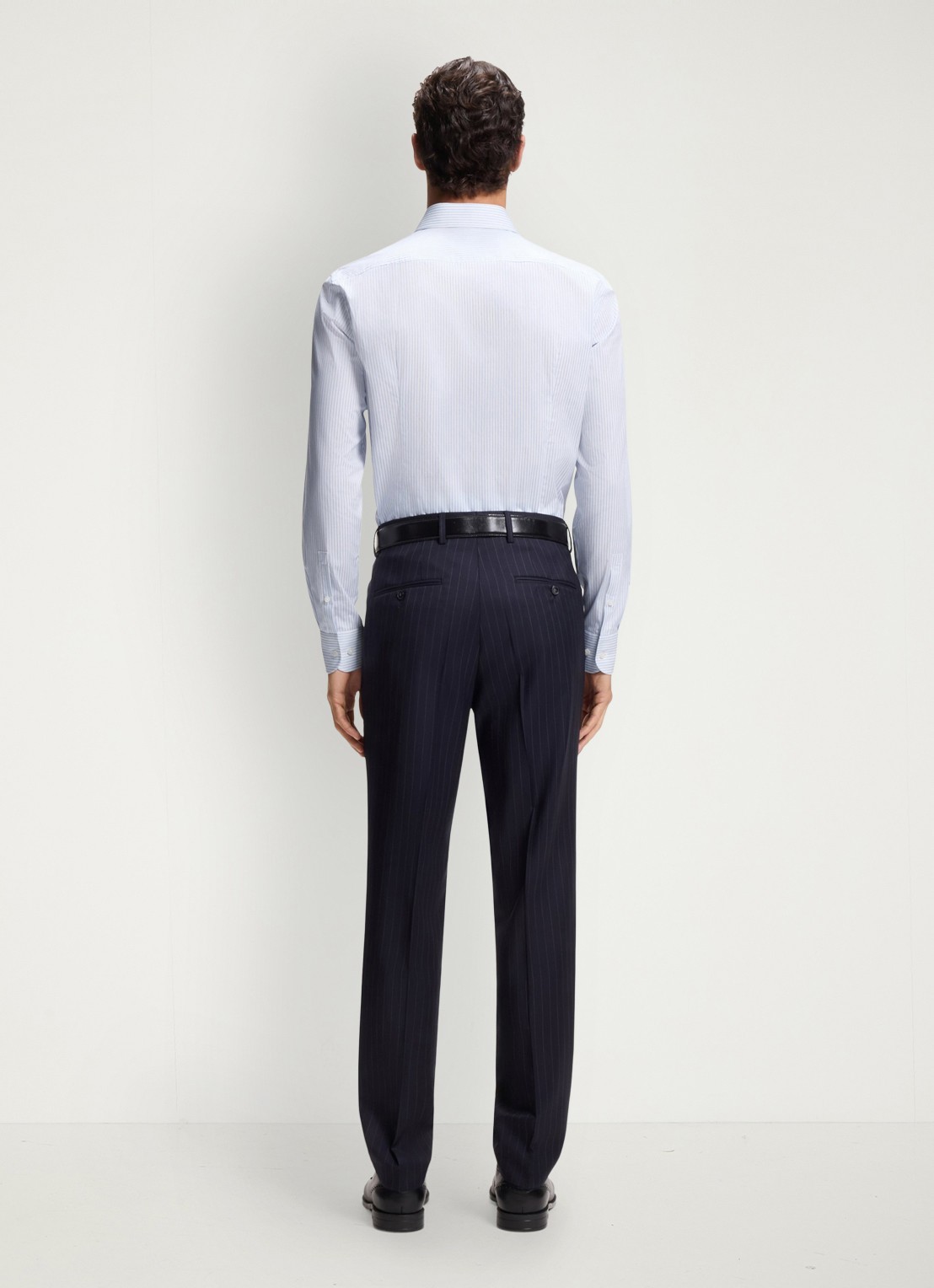 BOSS Slim fit overhemd met streepprint  - achterkant 6 lichtblauw