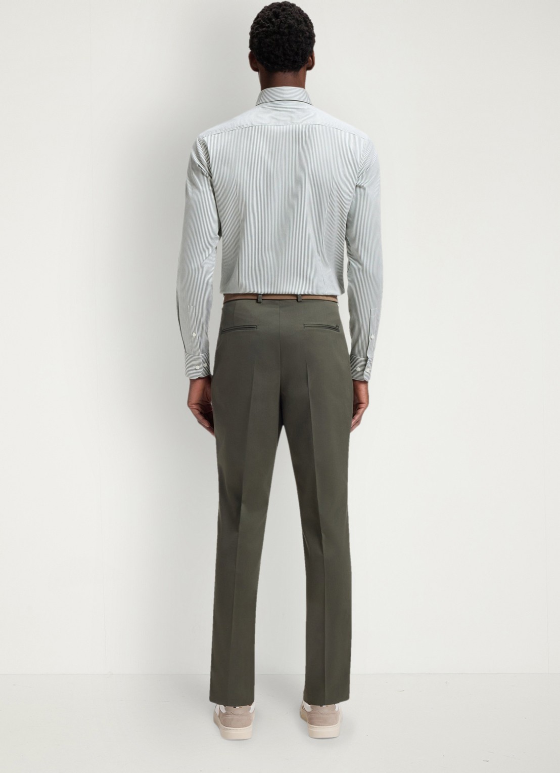 BOSS Slim fit overhemd met streepprint - achterkant 3 lichtgroen
