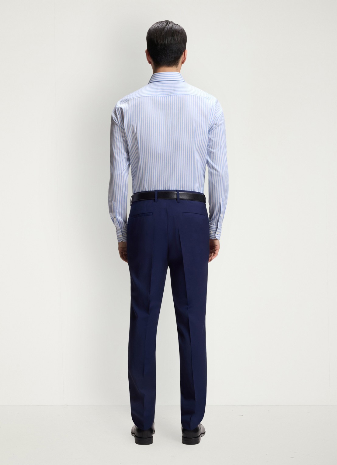 BOSS Slim fit overhemd met streepprint - achterkant 3 lichtblauw