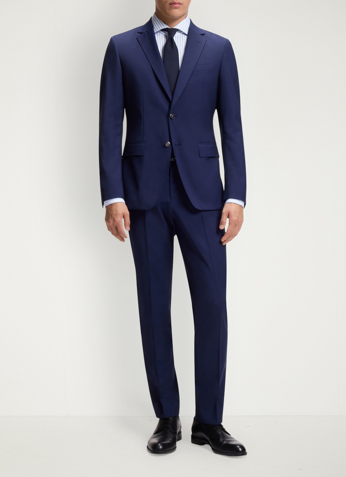 BOSS Slim fit overhemd met streepprint - voorkant 2 lichtblauw