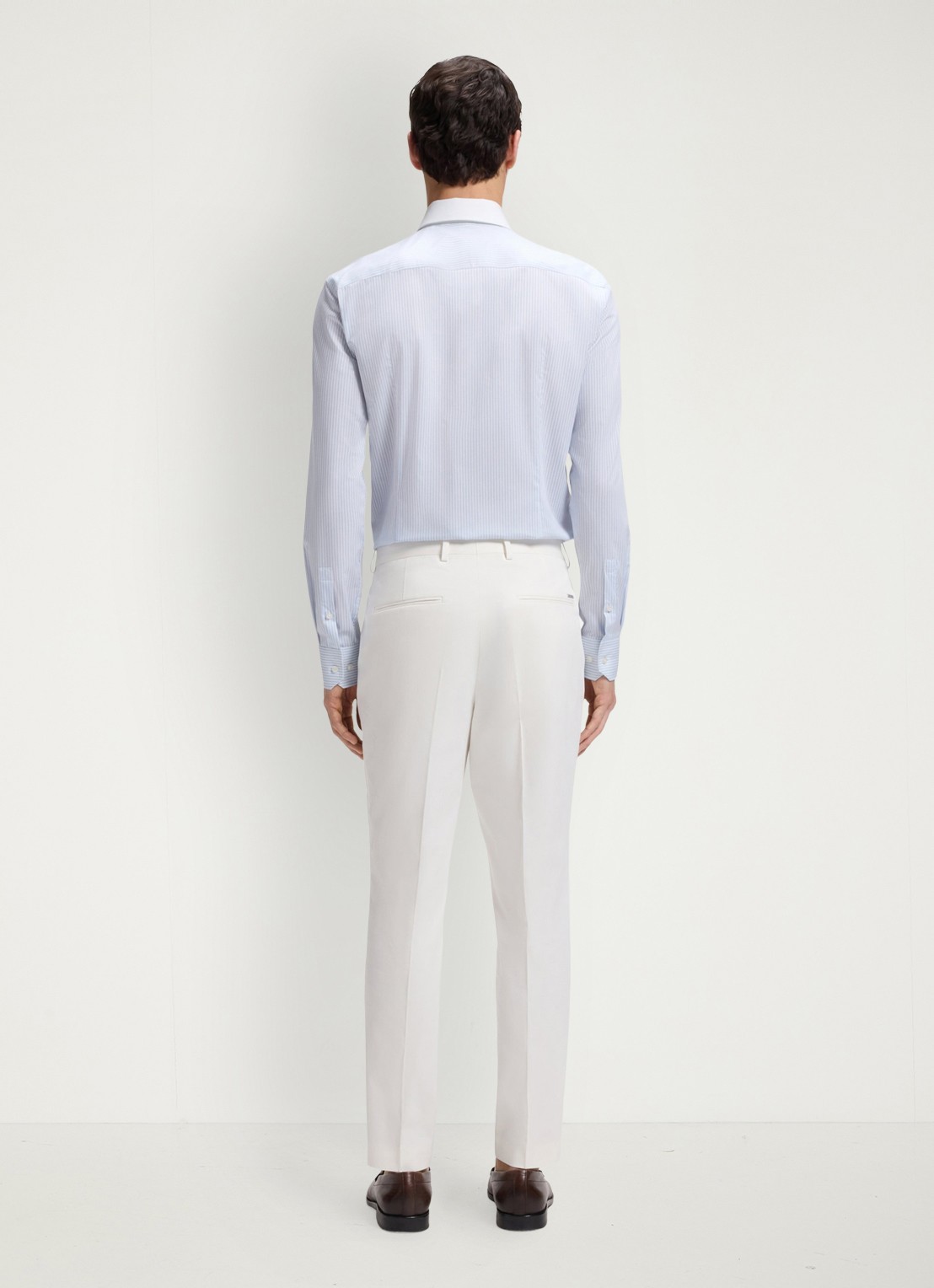 BOSS Slim fit overhemd met streepprint - achterkant 4 lichtblauw