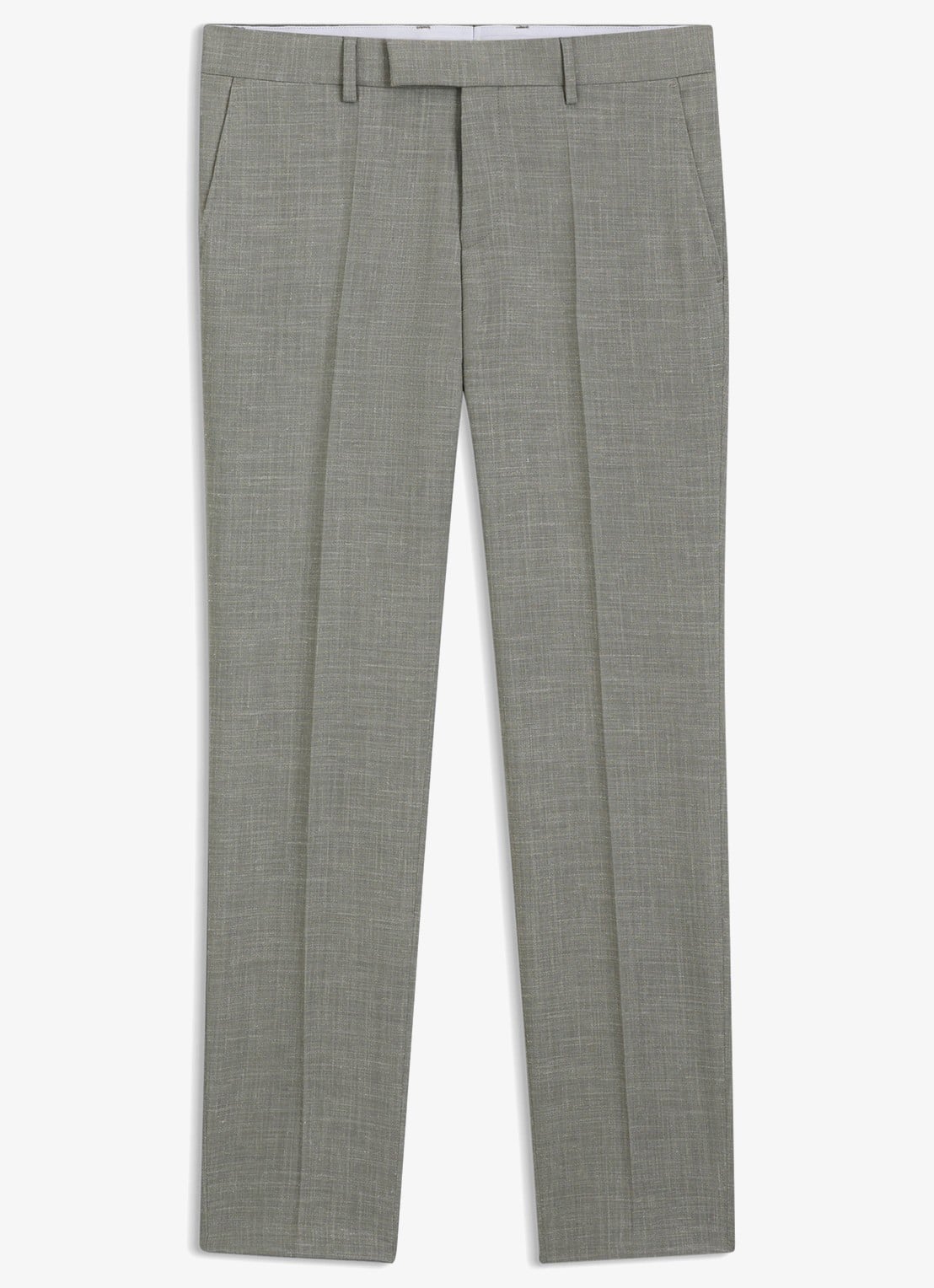 BOSS Slim fit pantalon met gemêleerd dessin - voorkant 2 lindegroen