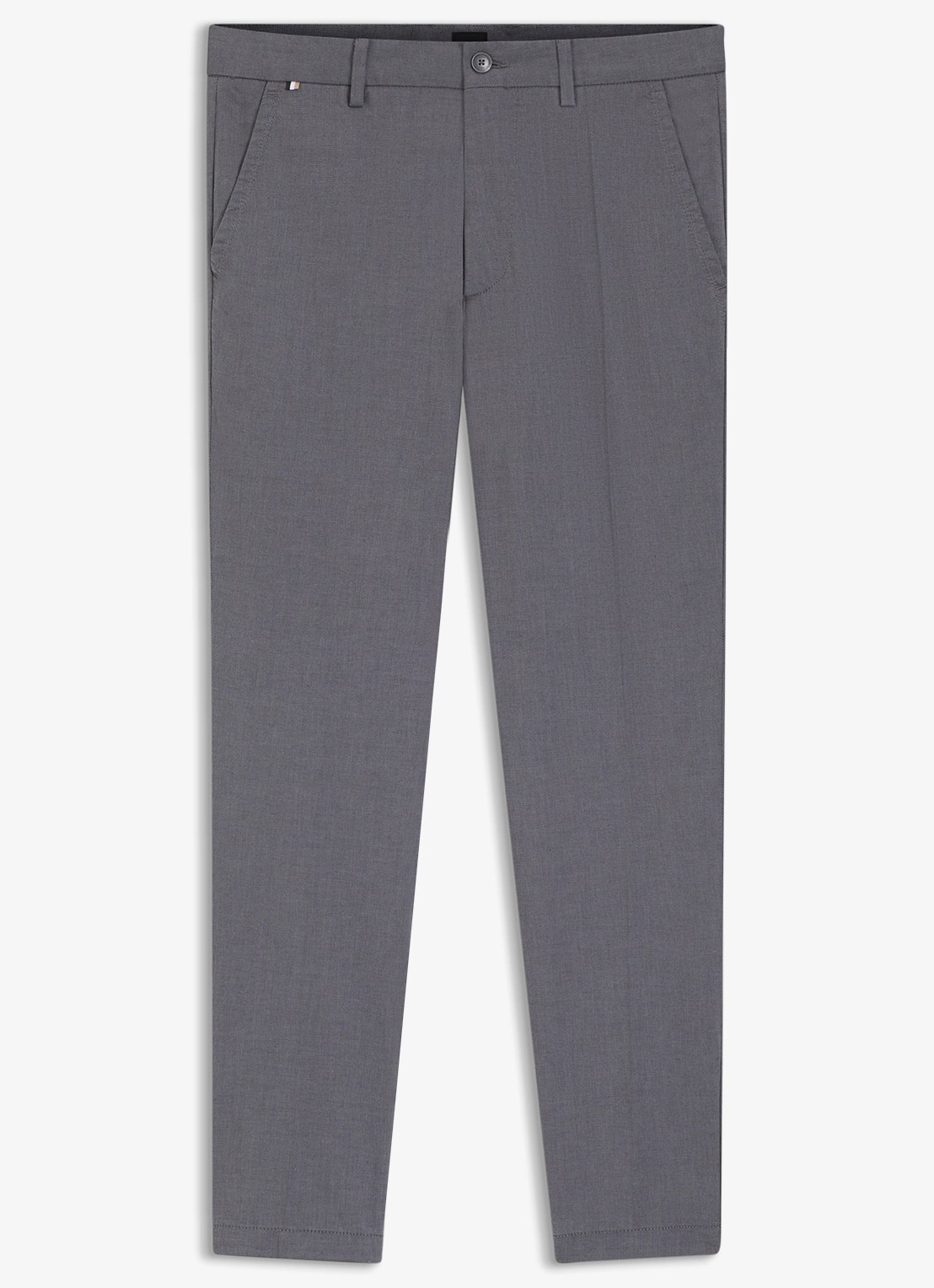 BOSS Slim fit pantalon met steekzakken  - voorkant 3 grijs