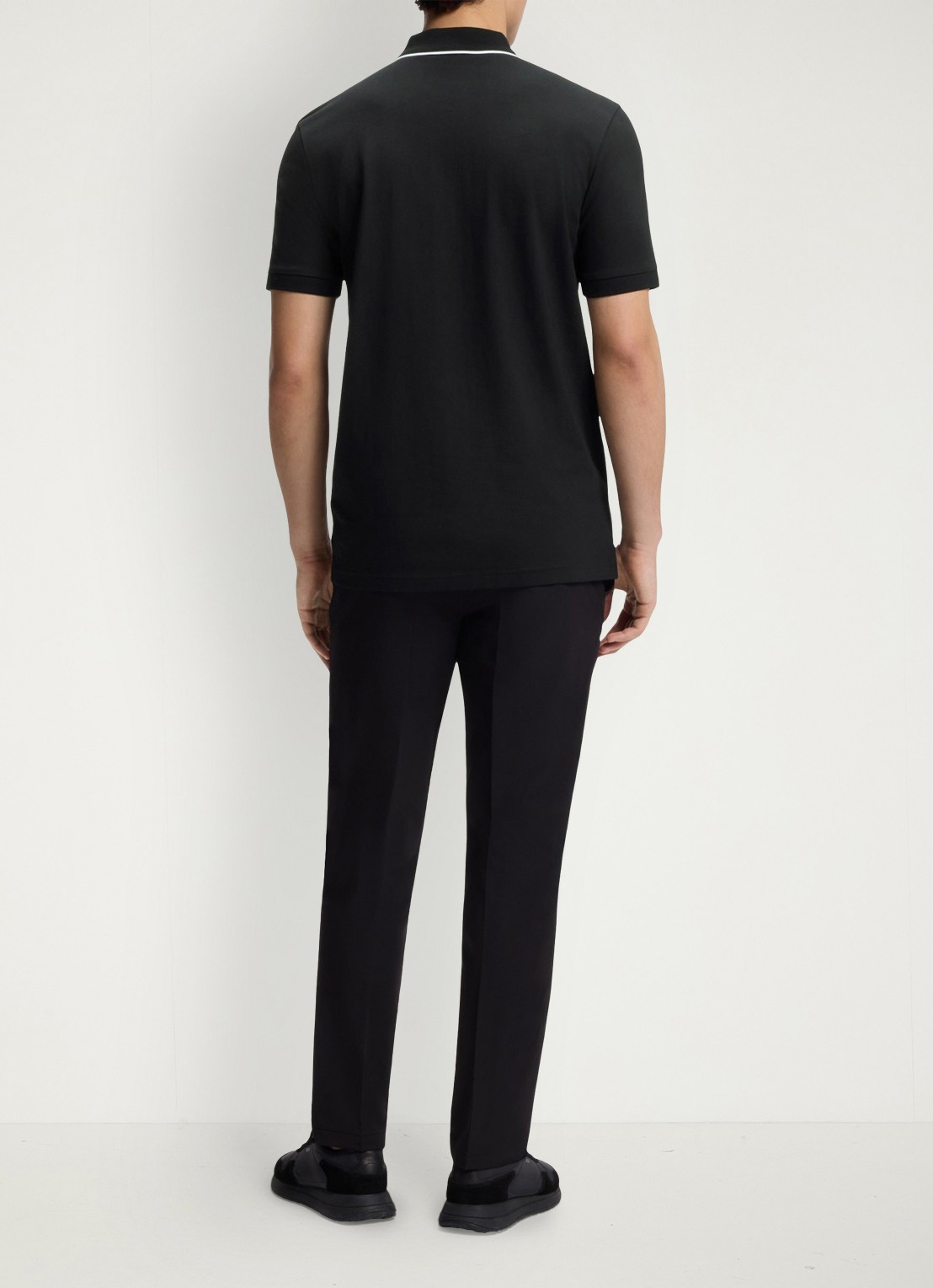 BOSS Slim fit polo met logo - achterkant 6 zwart