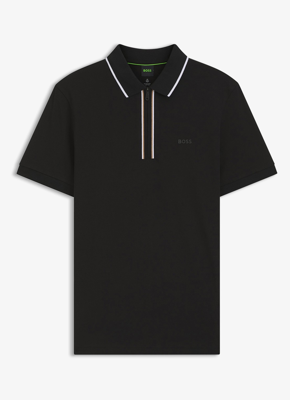 BOSS Slim fit polo met logo - voorkant zwart