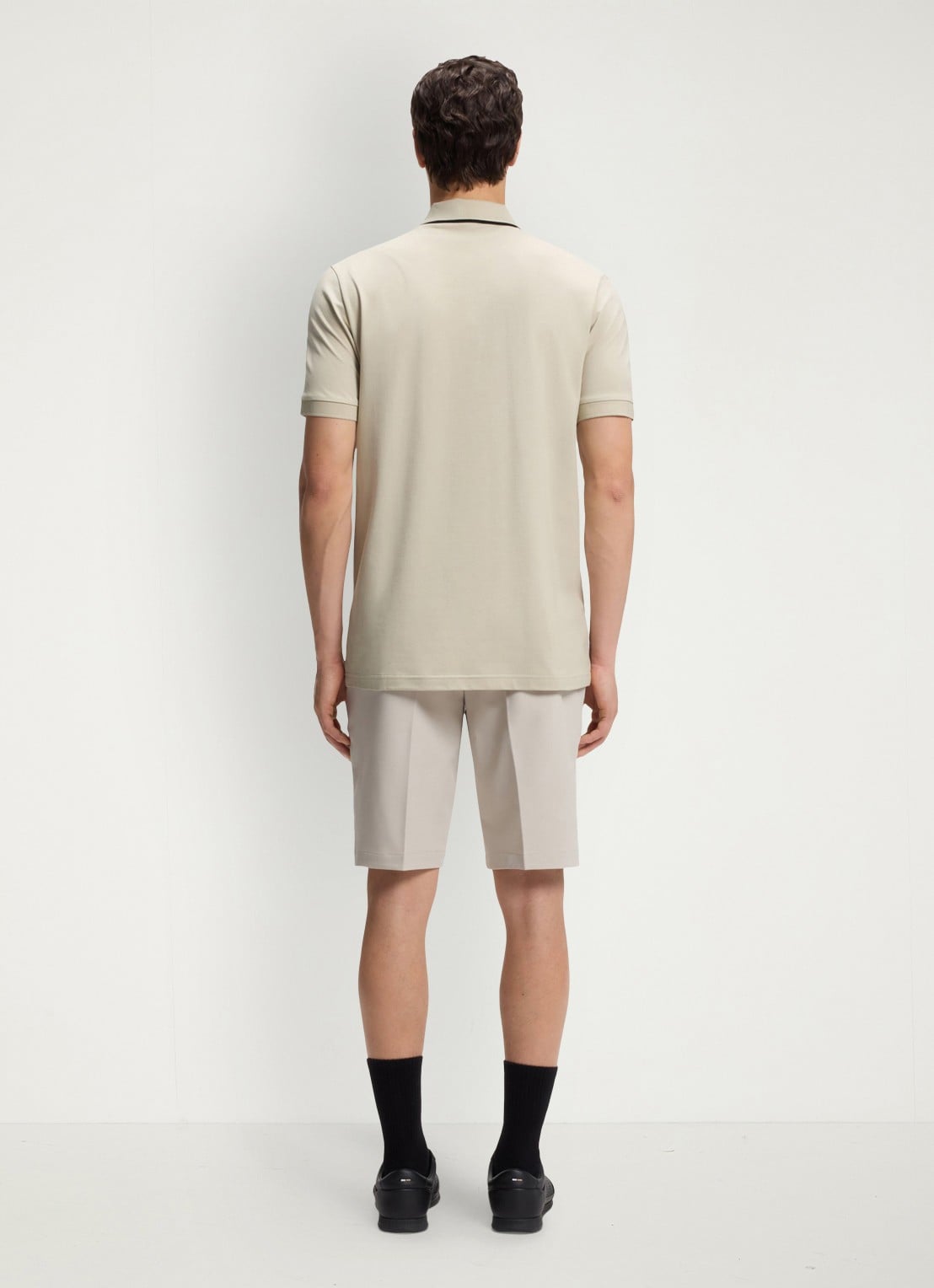 BOSS Slim fit polo met logo - achterkant light beige-272 / beige
